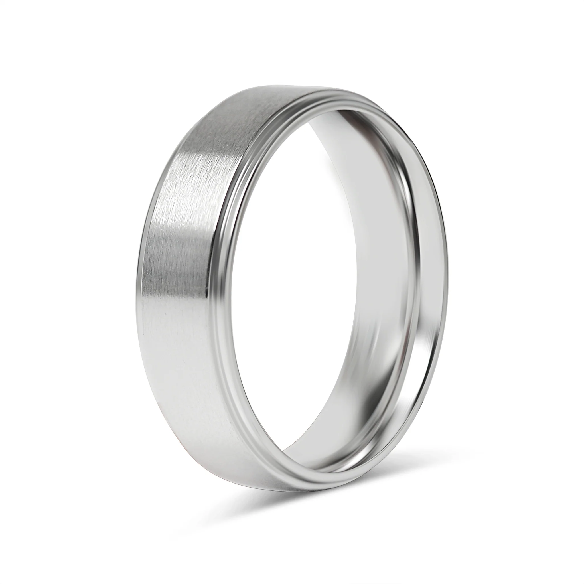 Stainless Steel Blank Ring Brushed Flat Center Polished Edge / CFR0002 - Image 7