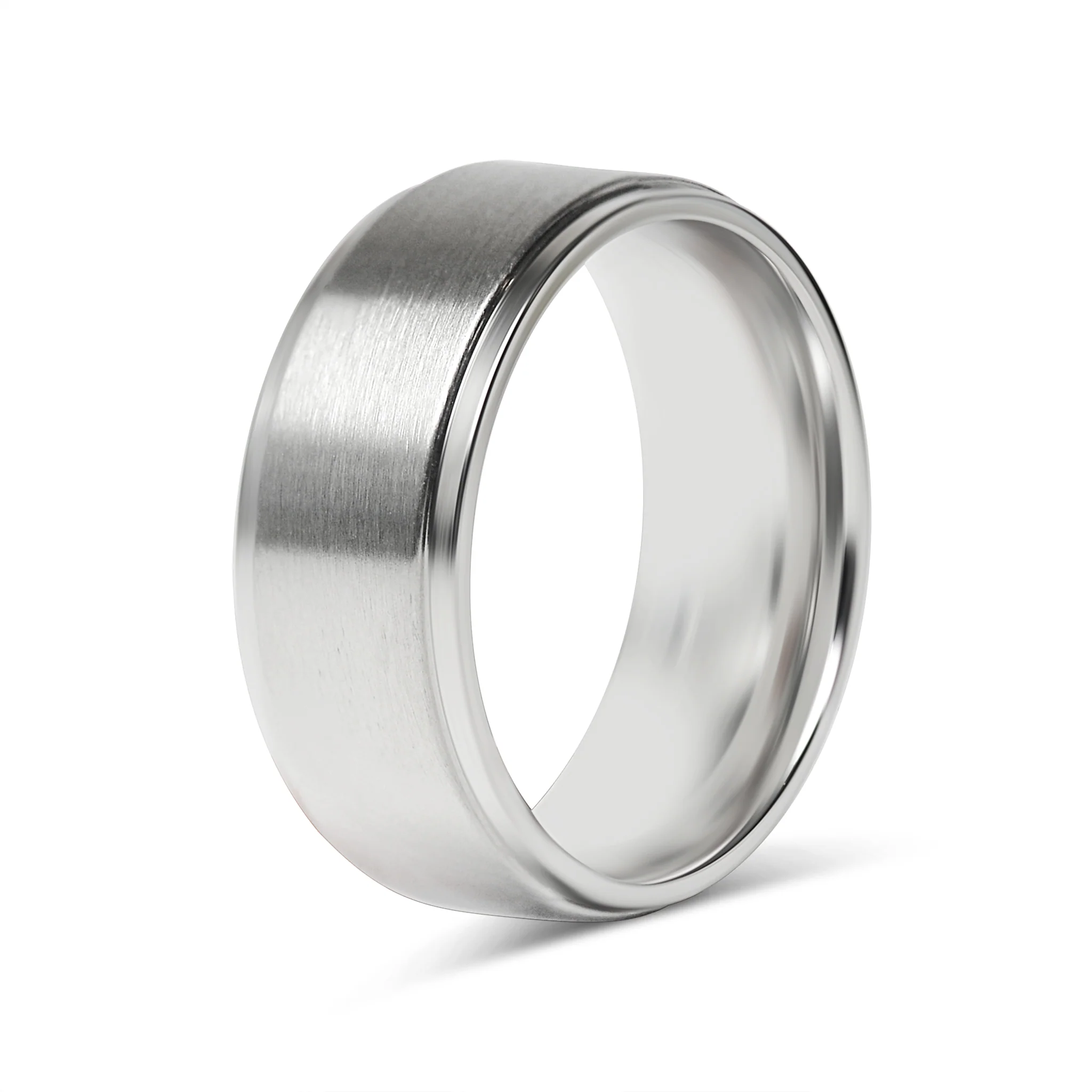 Stainless Steel Blank Ring Brushed Flat Center Polished Edge / CFR0002 - Image 8