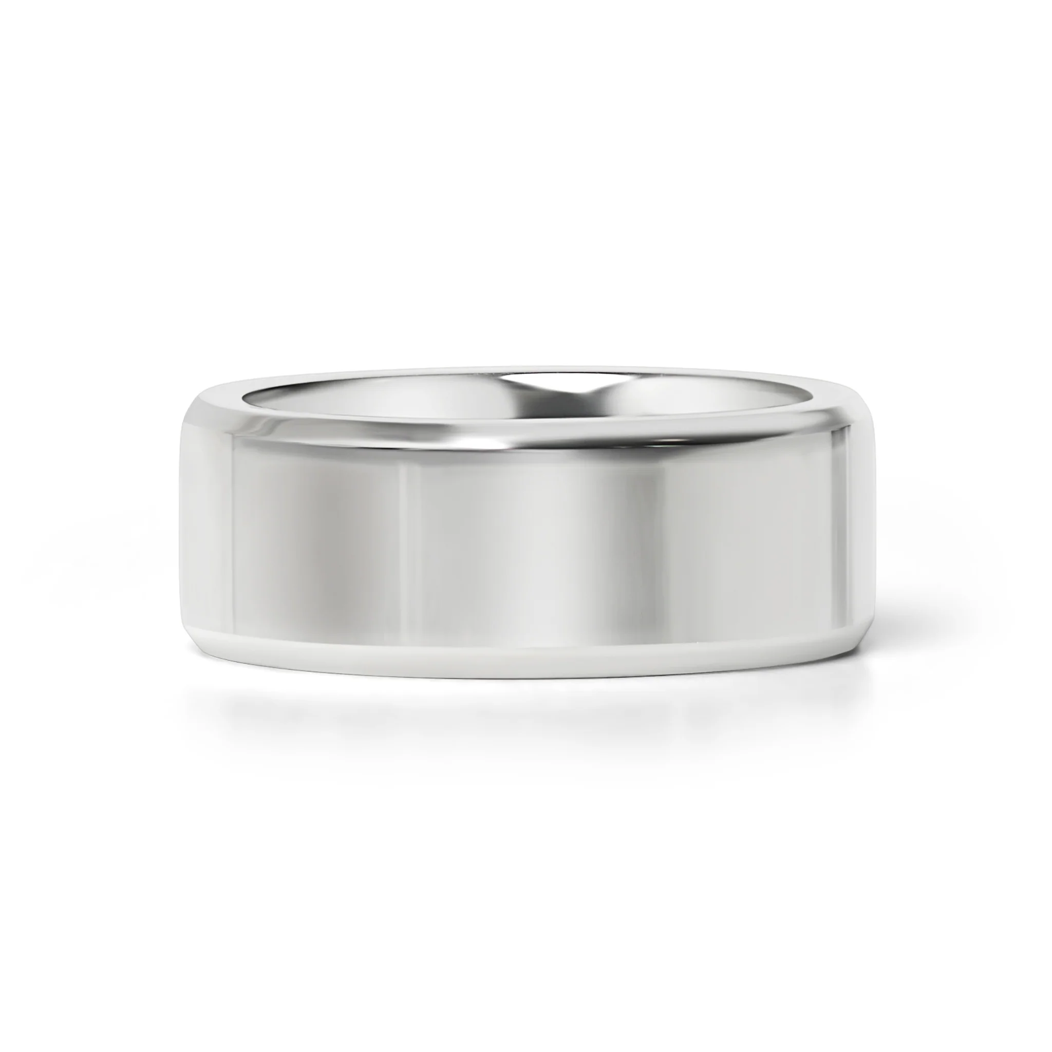 Stainless Steel Polished Beveled Edge Blank Ring / CFR9004 - Image 11