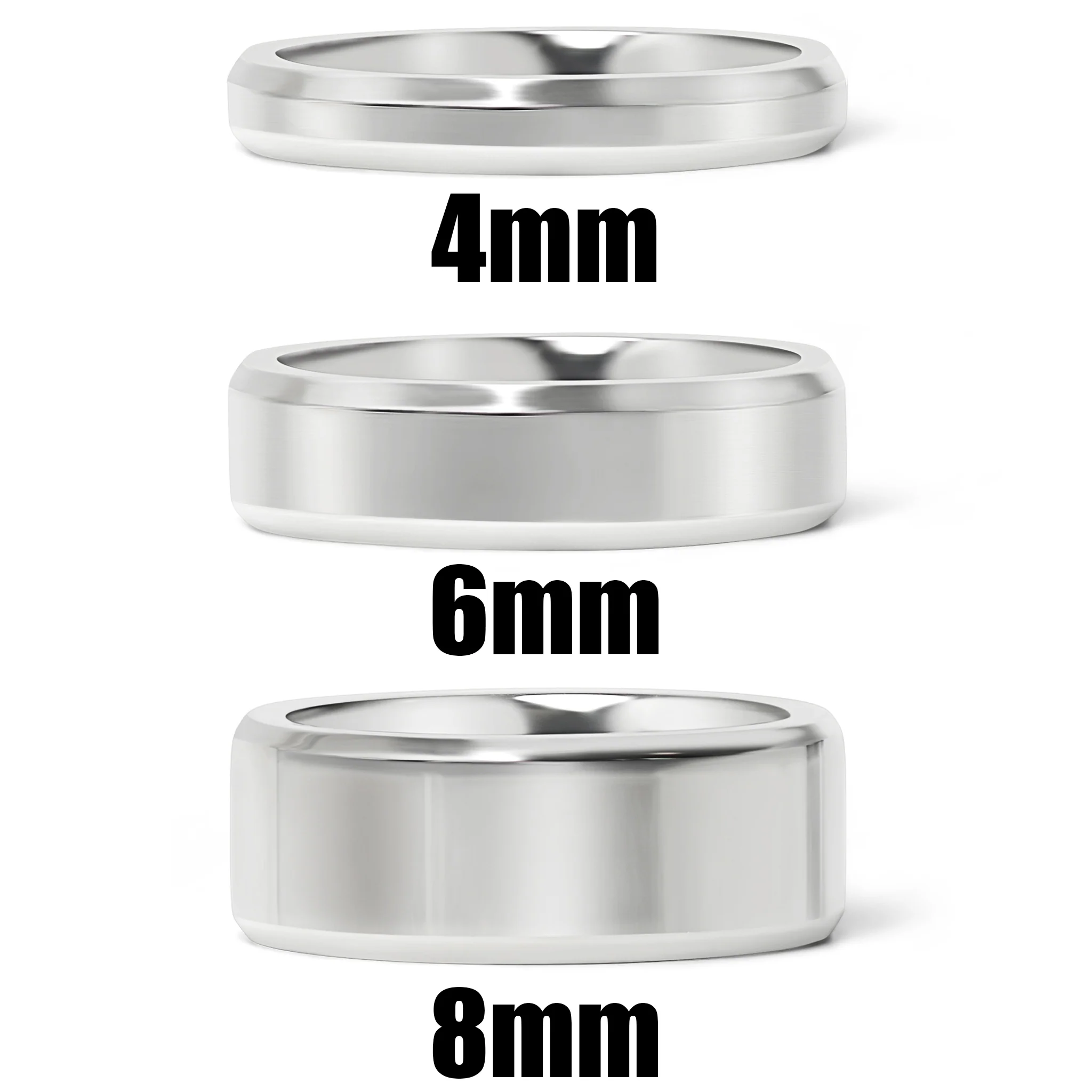 Stainless Steel Polished Beveled Edge Blank Ring / CFR9004 - Image 4