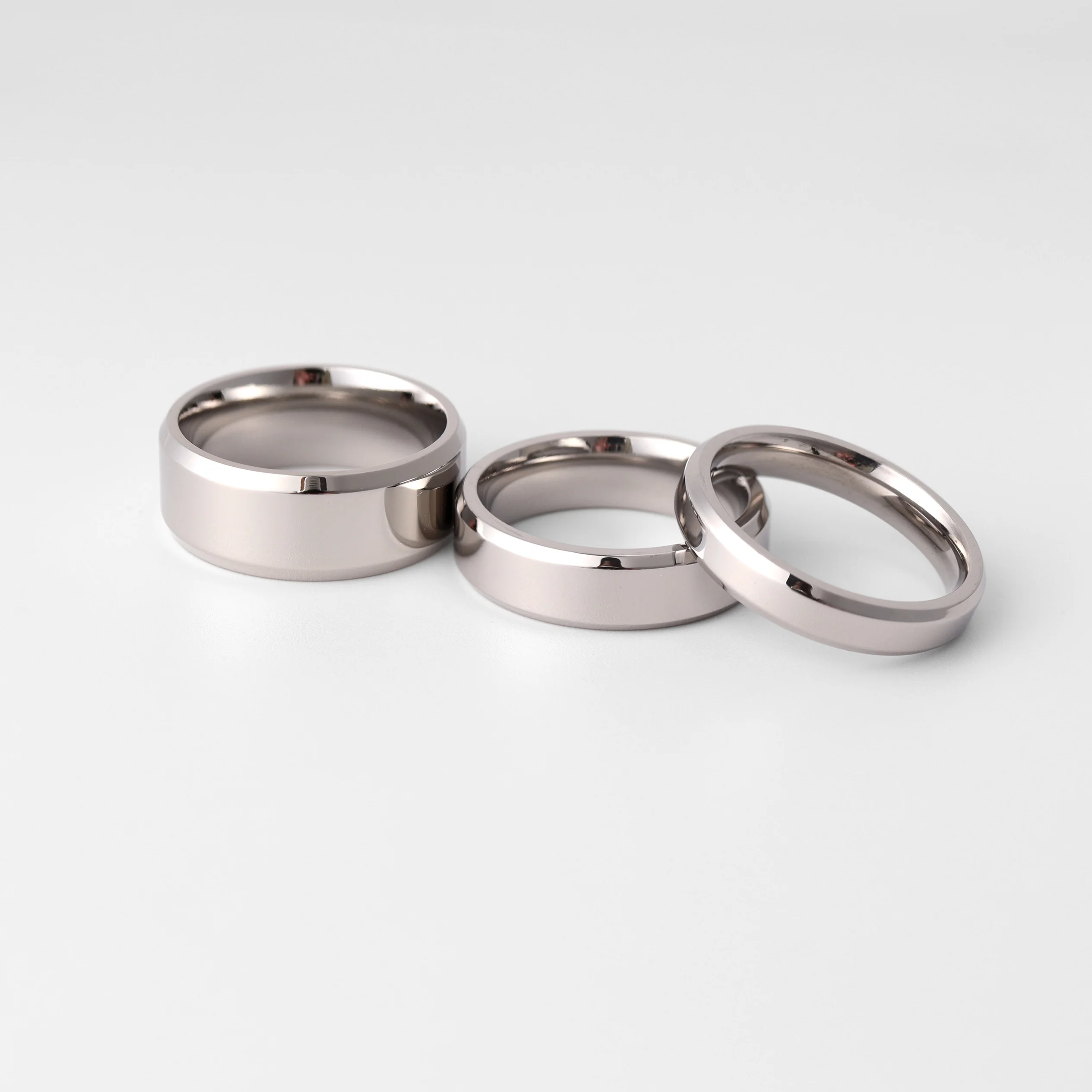 Stainless Steel Polished Beveled Edge Blank Ring / CFR9004 - Image 6