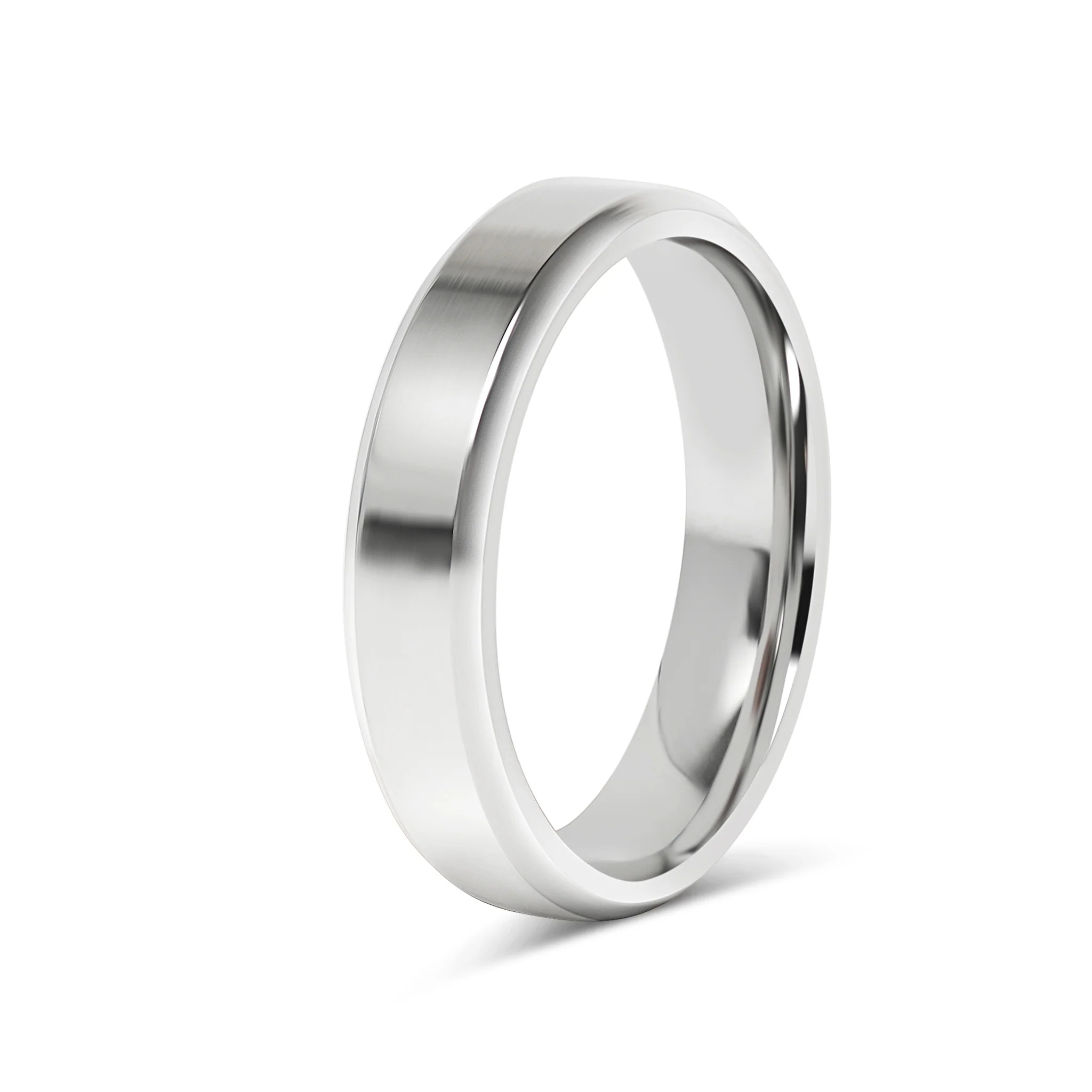 Stainless Steel Polished Beveled Edge Blank Ring / CFR9004 - Image 7