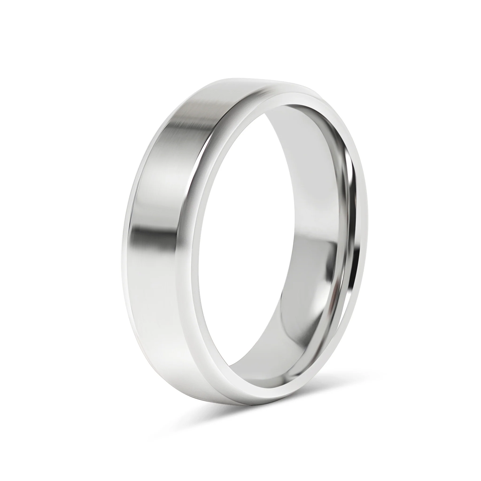 Stainless Steel Polished Beveled Edge Blank Ring / CFR9004 - Image 8