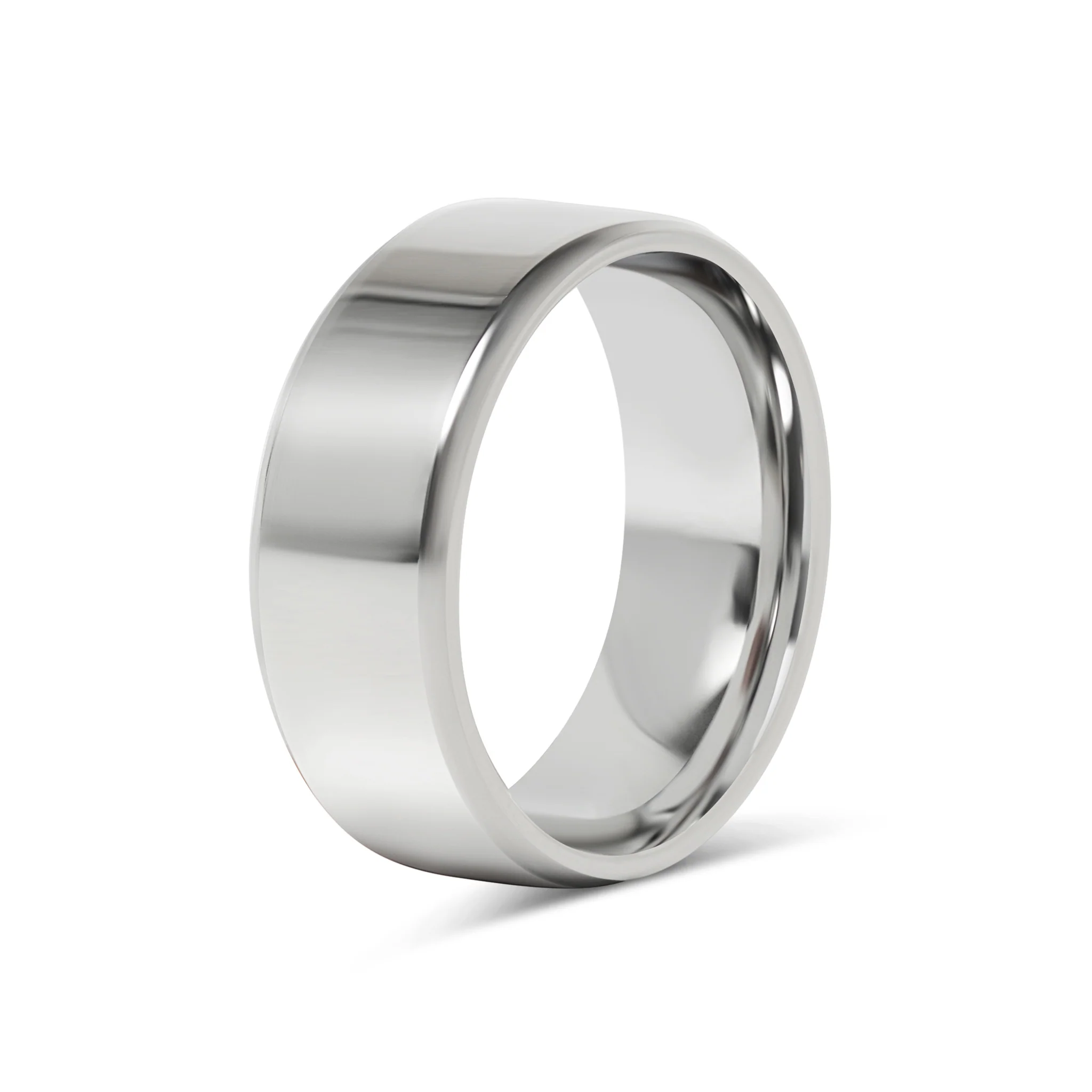 Stainless Steel Polished Beveled Edge Blank Ring / CFR9004 - Image 9