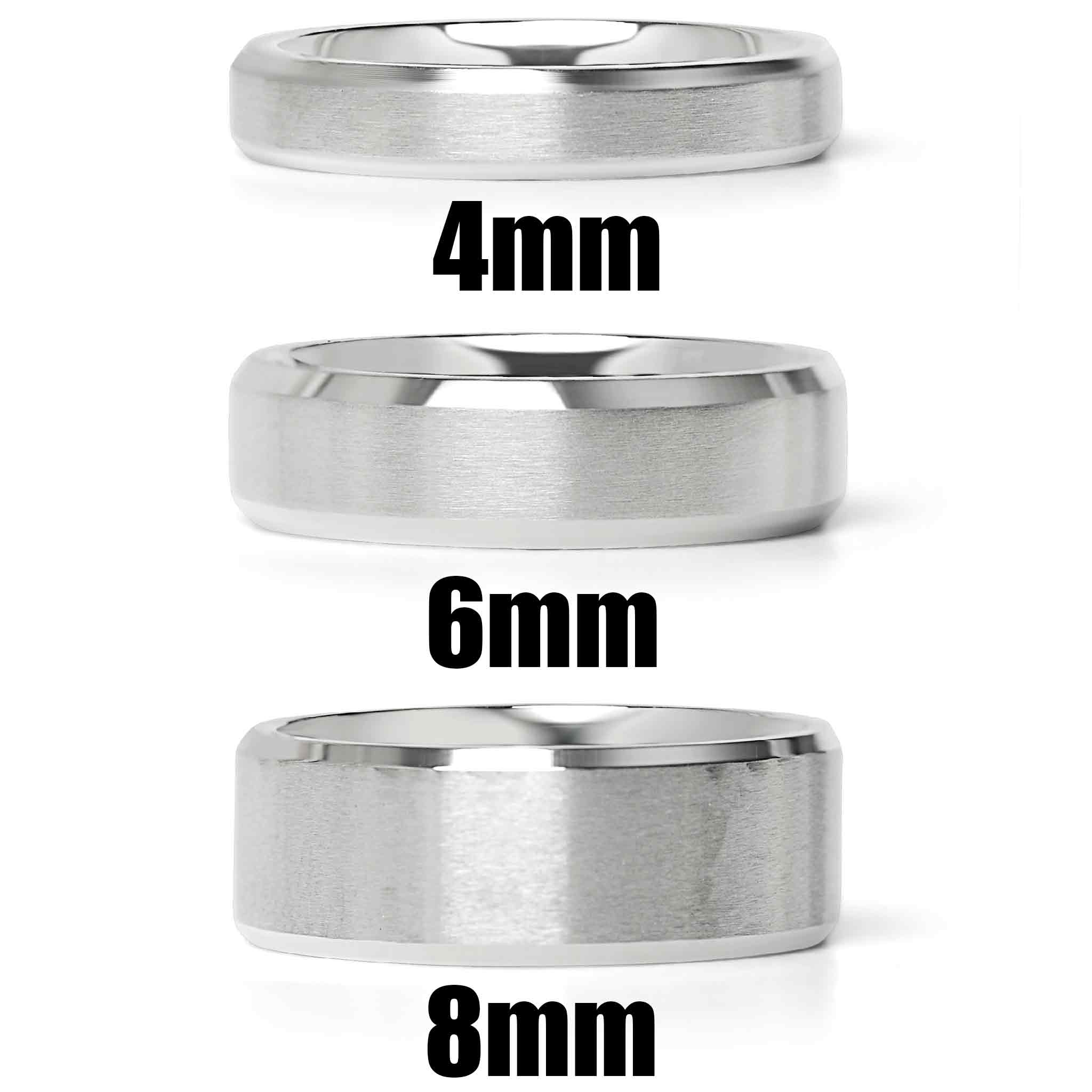 Stainless Steel Brushed Beveled Edge Blank Ring / CFR9003 - Image 4