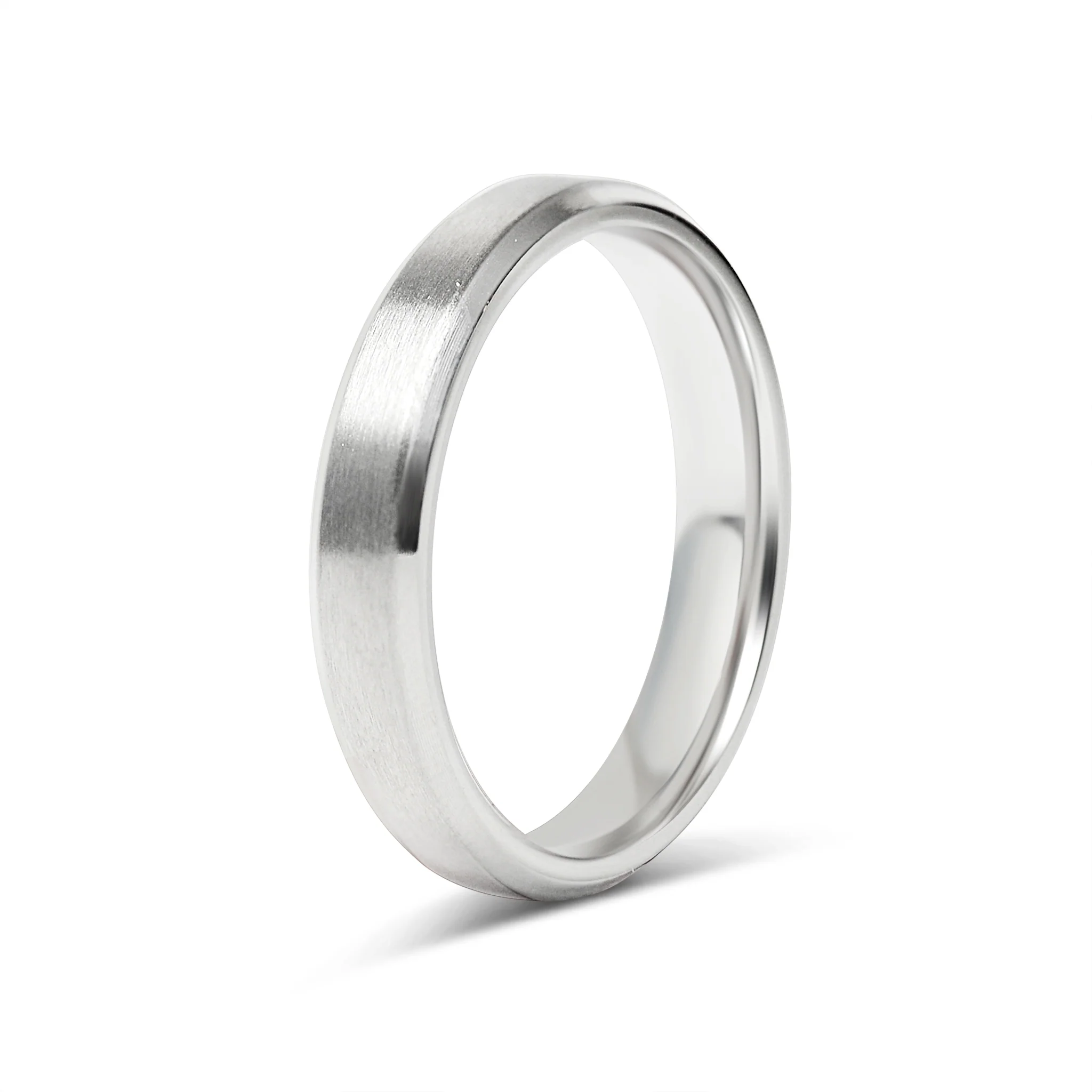 Stainless Steel Brushed Beveled Edge Blank Ring / CFR9003 - Image 5