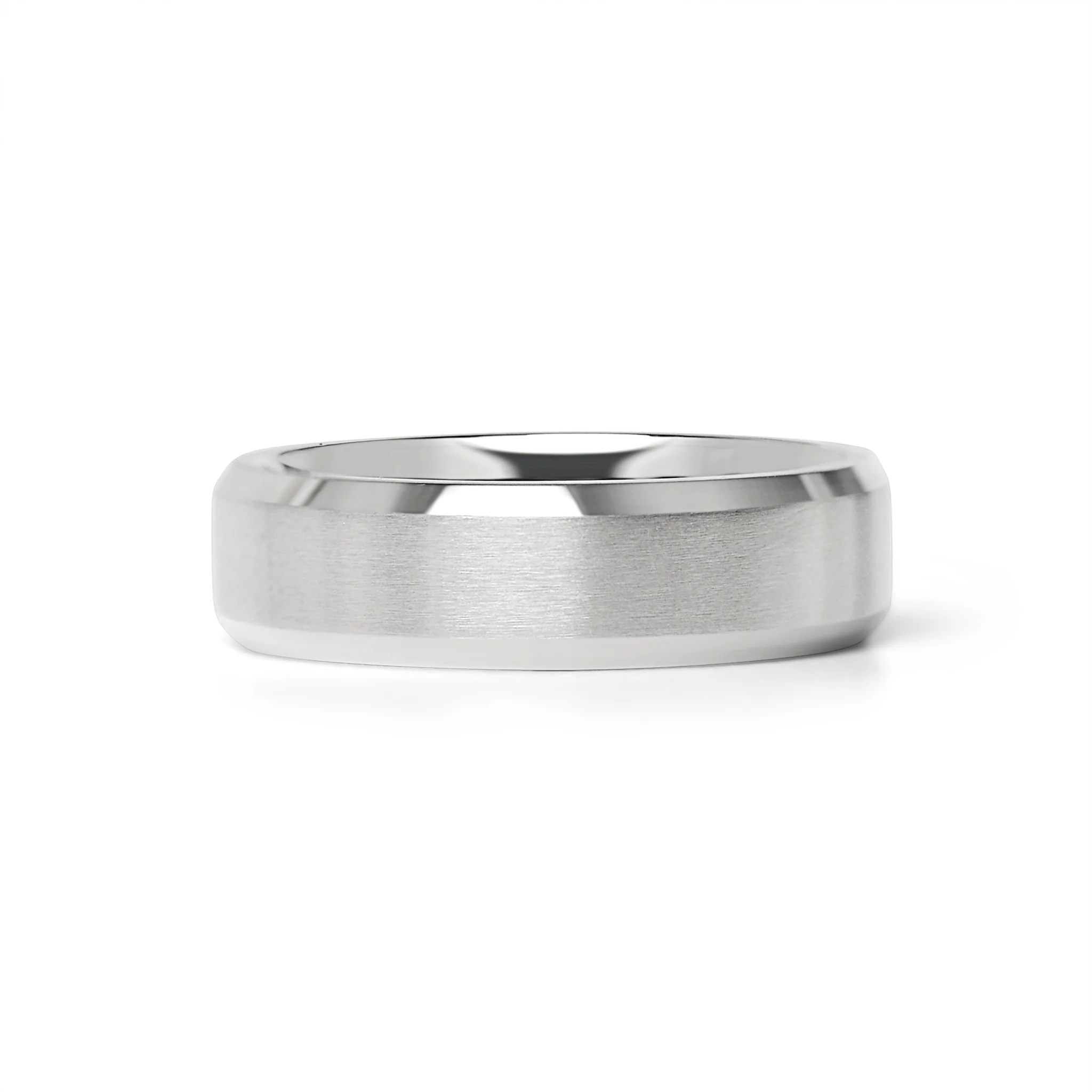 Stainless Steel Brushed Beveled Edge Blank Ring / CFR9003 - Image 8