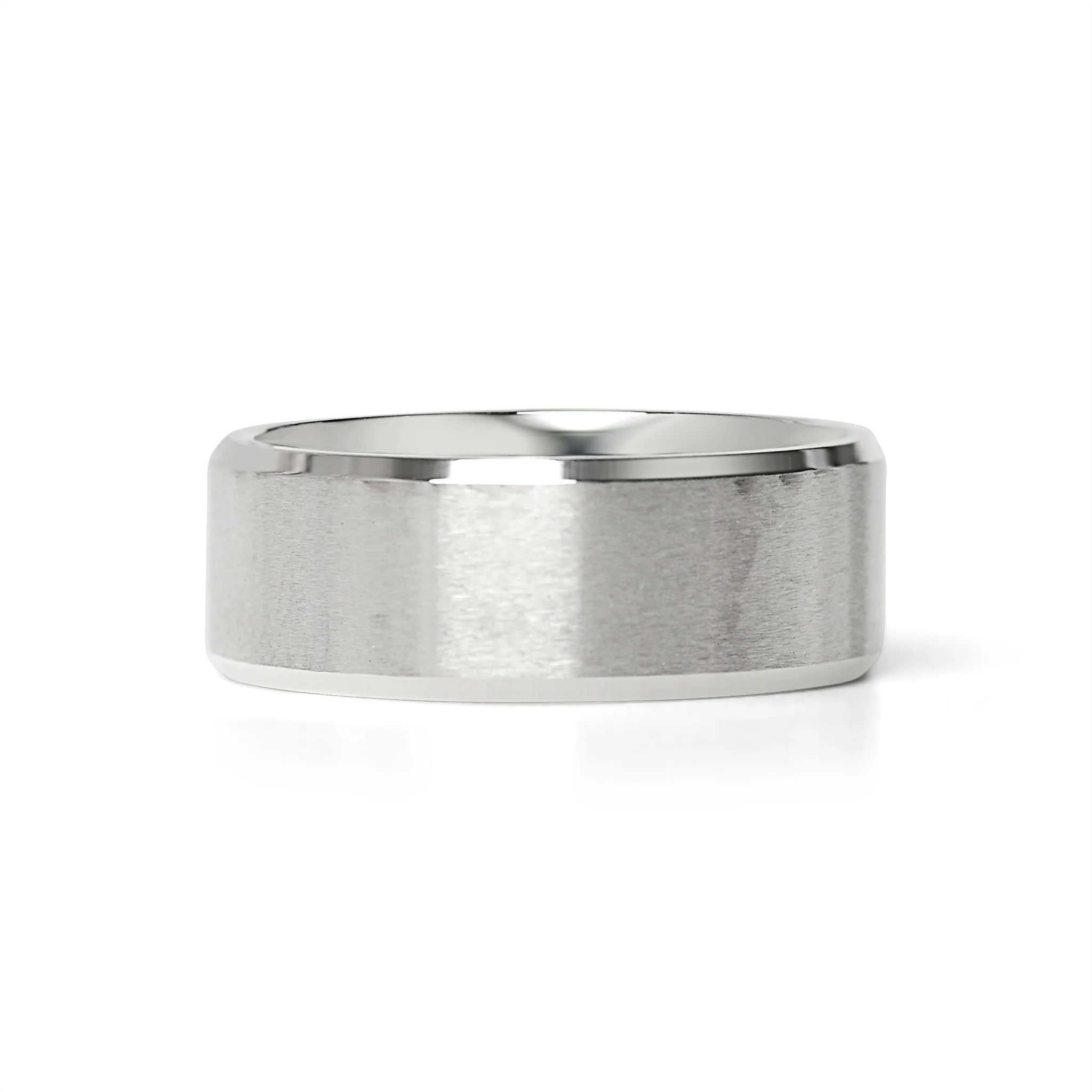 Stainless Steel Brushed Beveled Edge Blank Ring / CFR9003 - Image 9