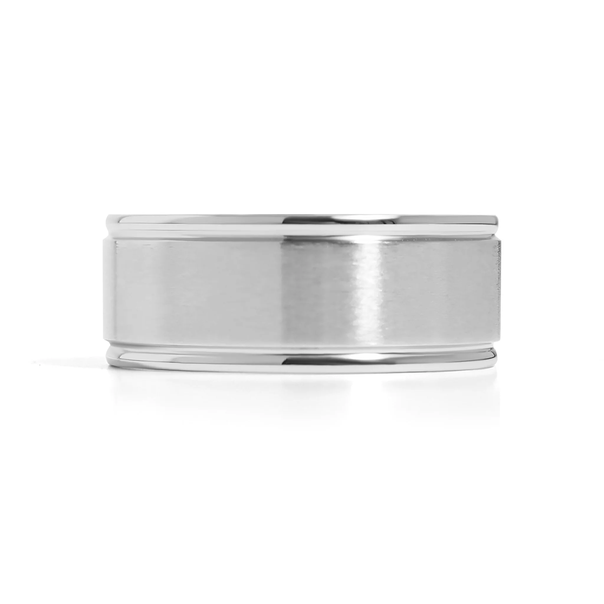 Stainless Steel Blank Ring Brushed Center Grooved Edge / CFR7020 - Image 6