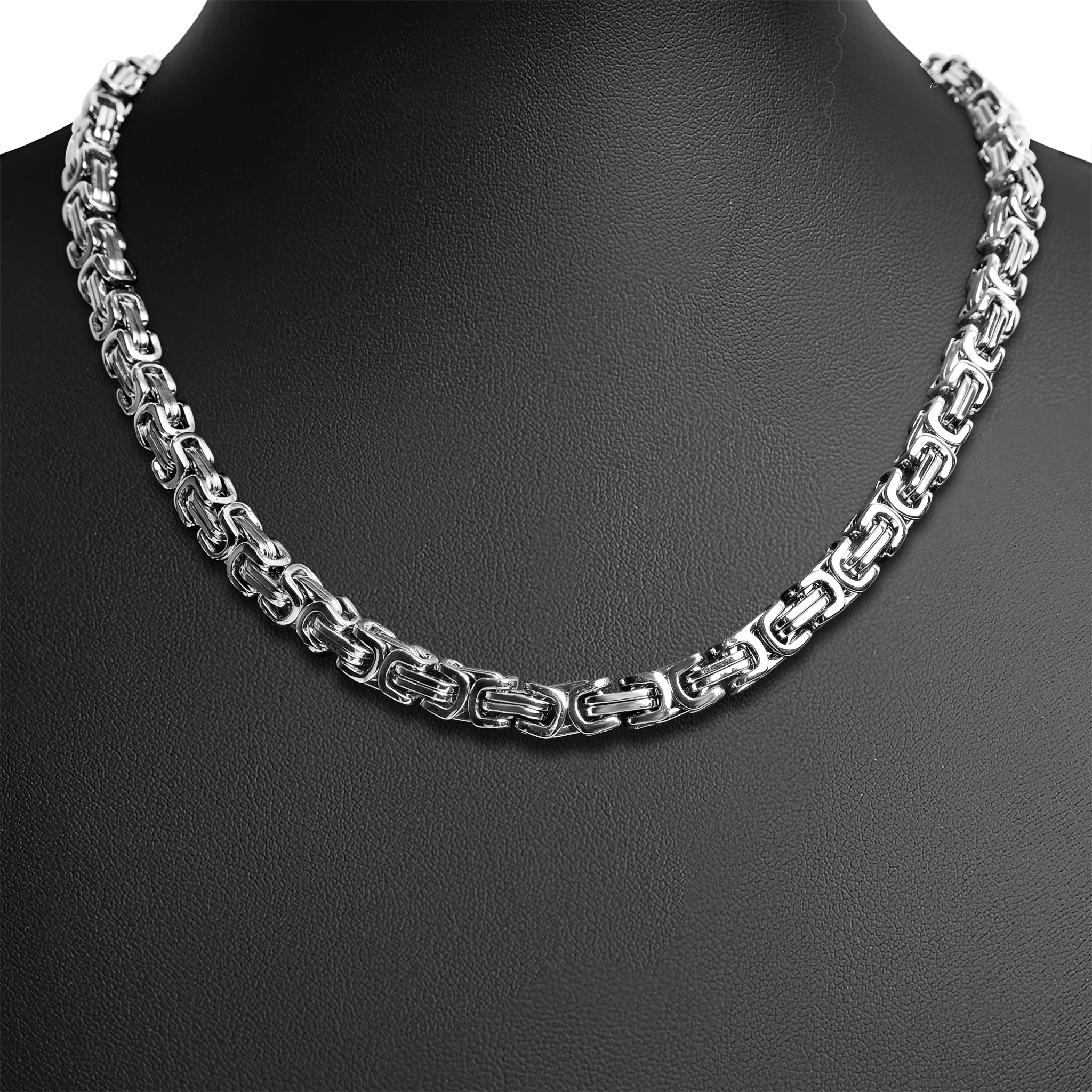 Stainless Steel Byzantine Chain Necklace / CHN8500 - Image 3