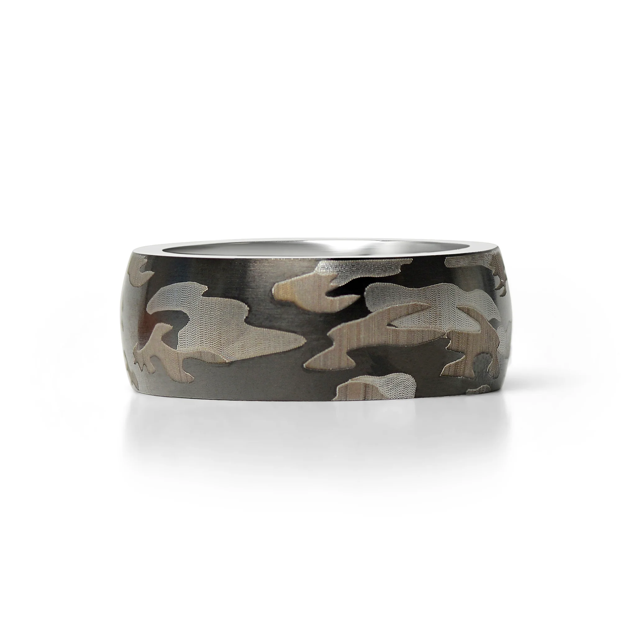 Stainless Steel Camouflage Blank Ring / CFR7017 - Image 10