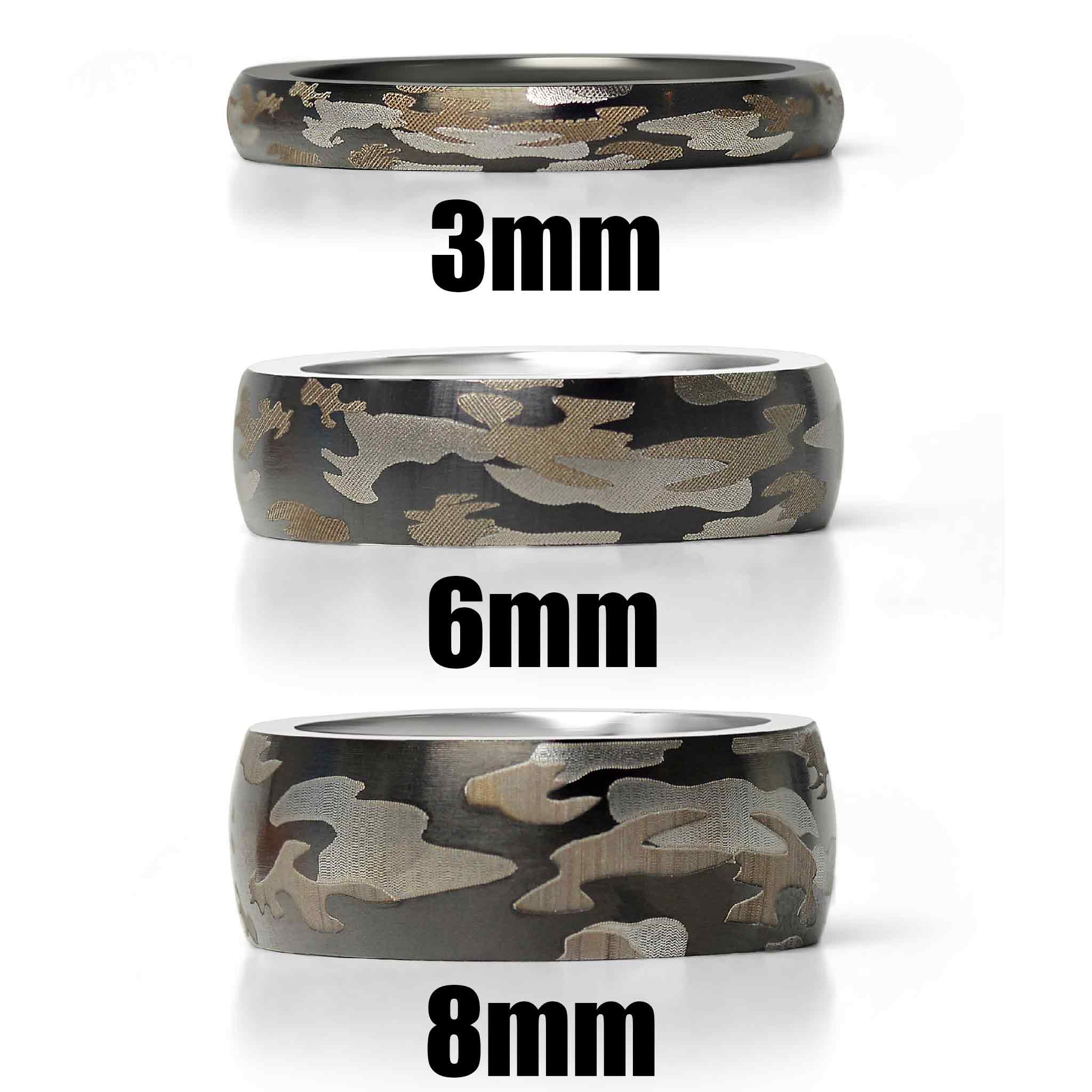 Stainless Steel Camouflage Blank Ring / CFR7017 - Image 4