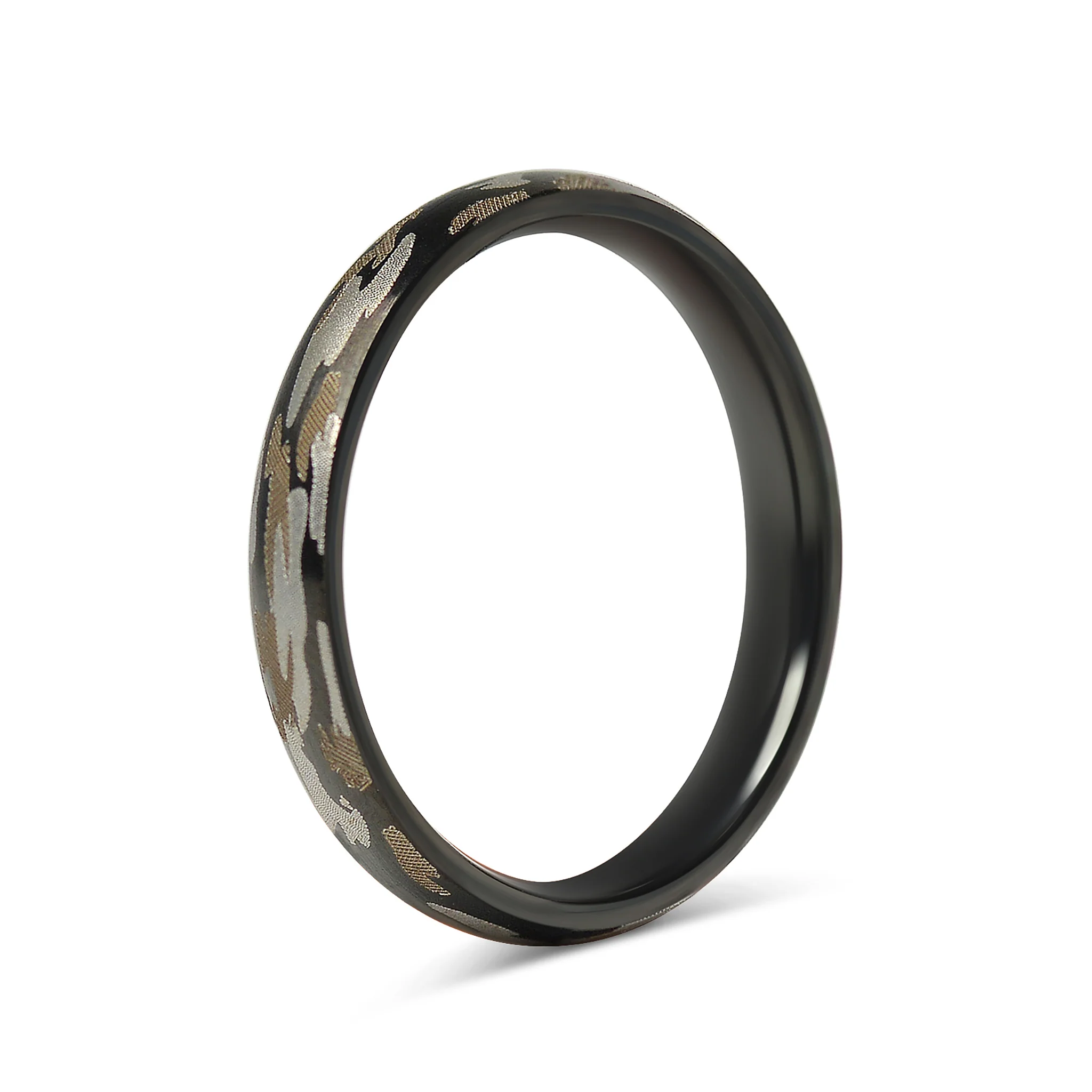 Stainless Steel Camouflage Blank Ring / CFR7017 - Image 5