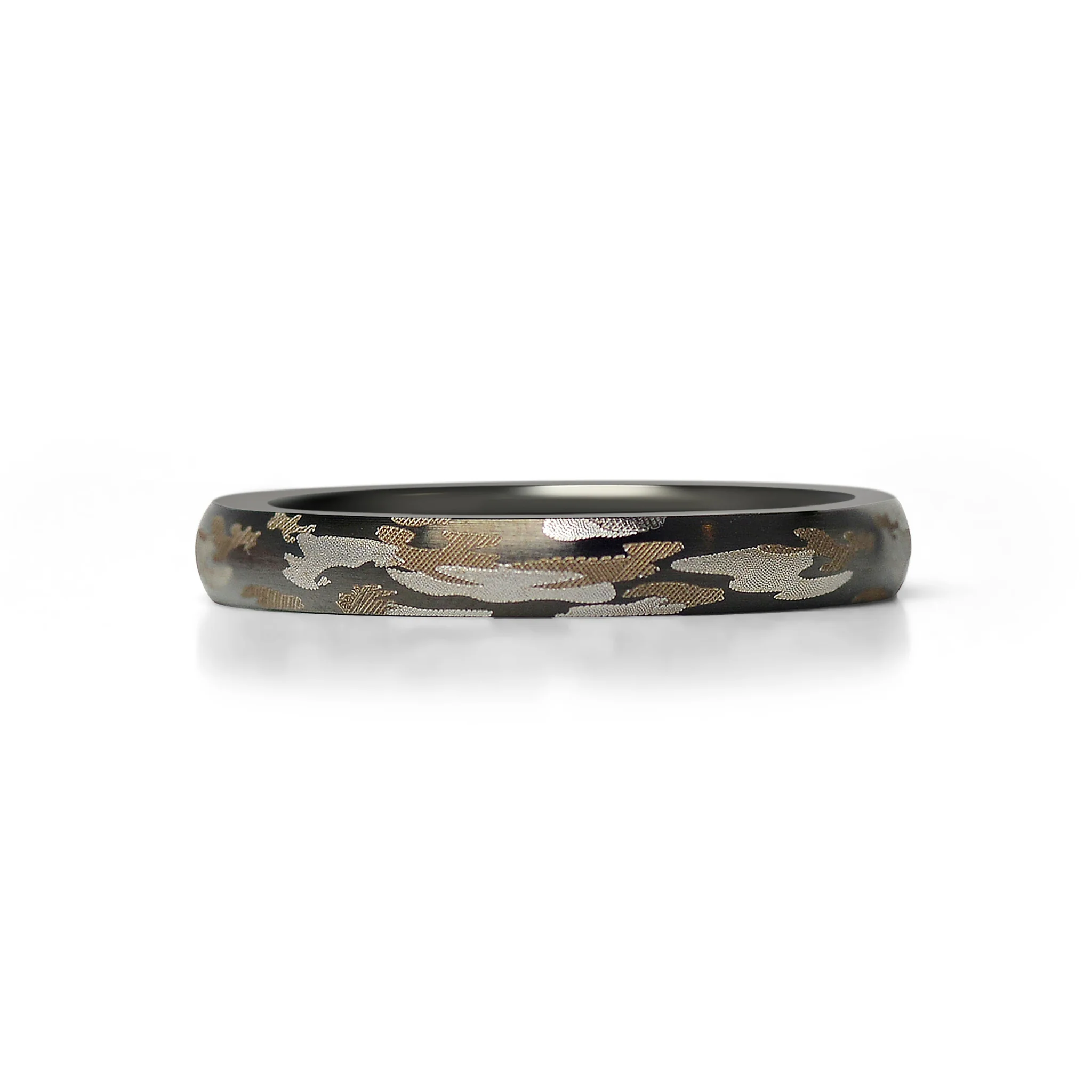 Stainless Steel Camouflage Blank Ring / CFR7017 - Image 8