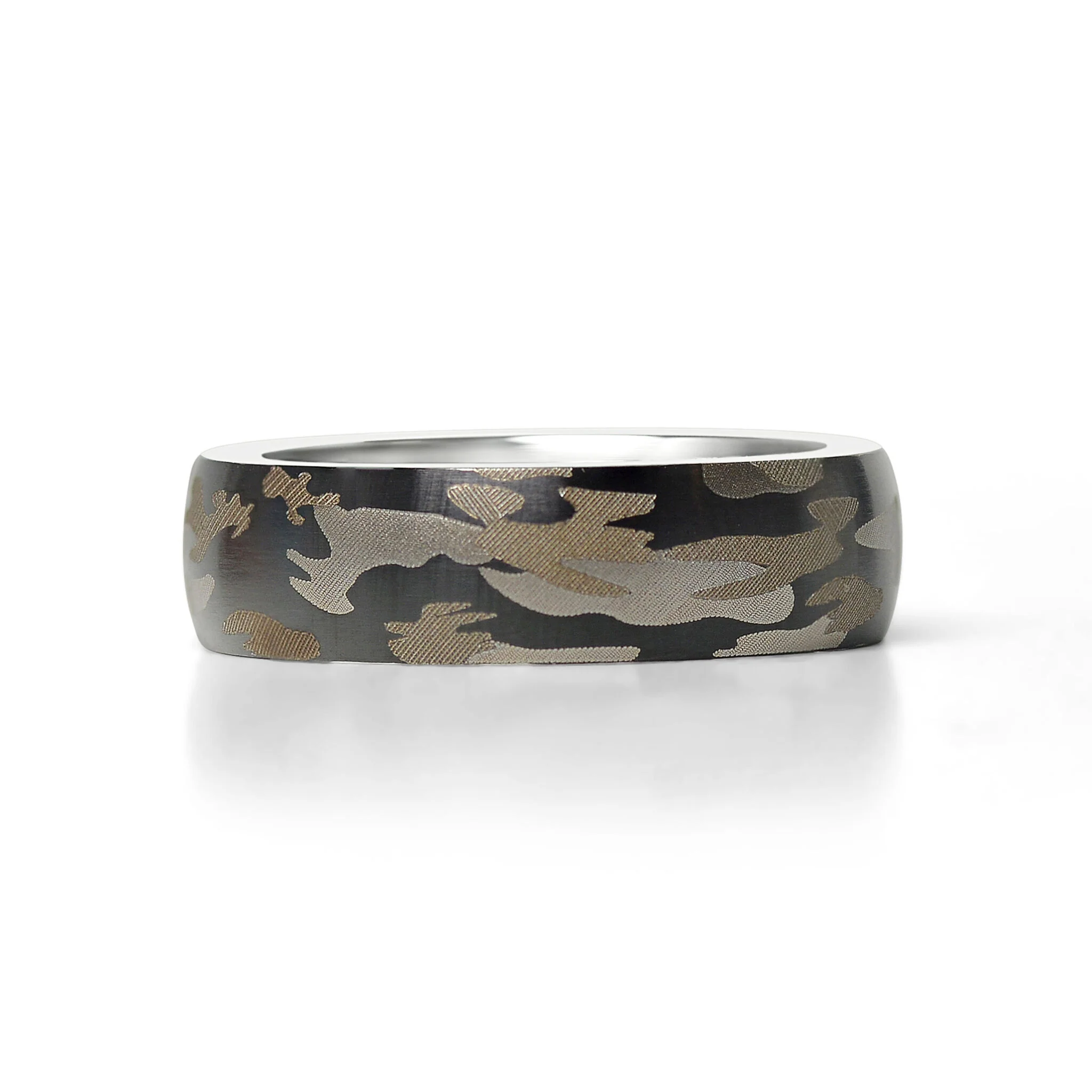 Stainless Steel Camouflage Blank Ring / CFR7017 - Image 9