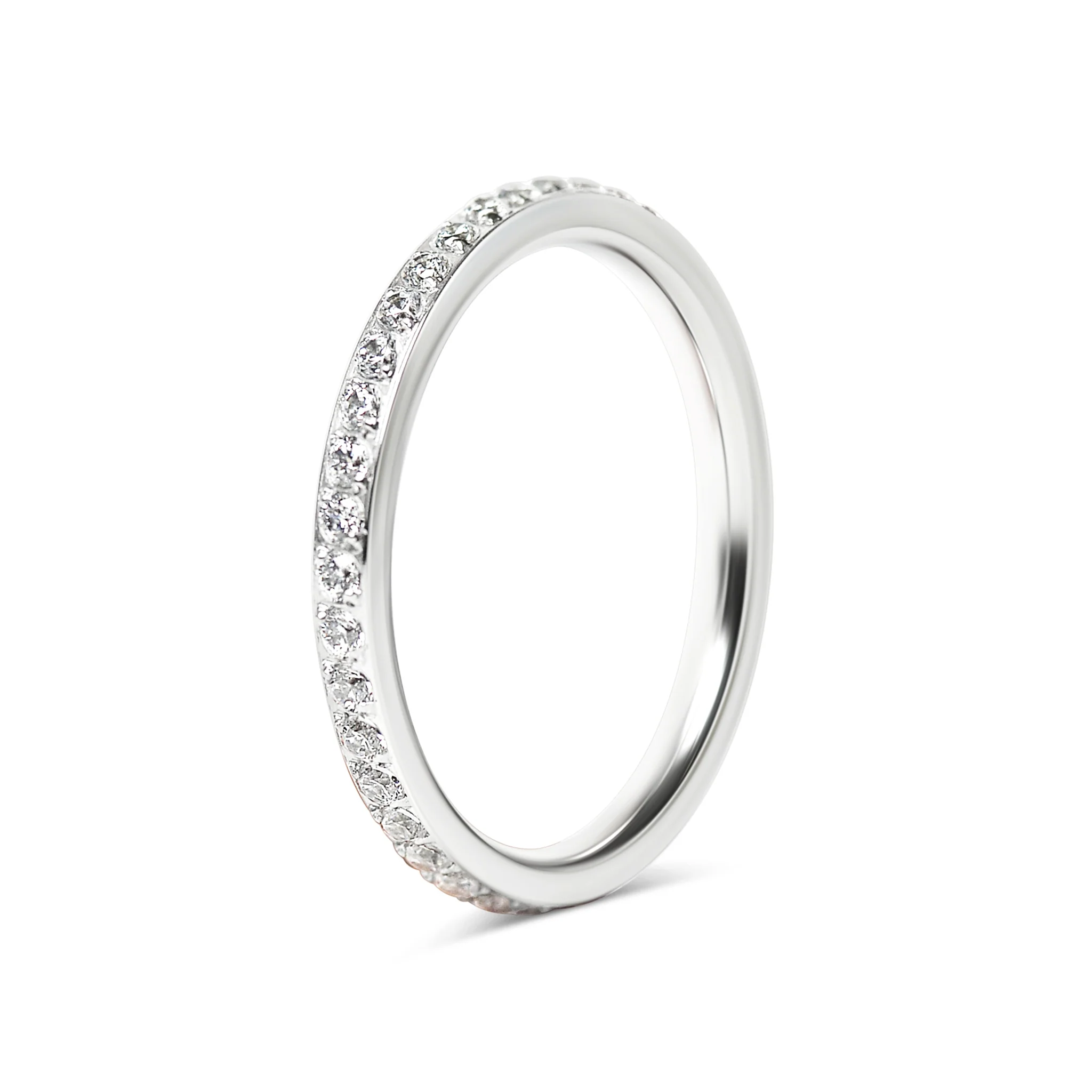 Stainless Steel CNC Machine 4-Prong Set CZ Ring / CFR9005 - Image 3