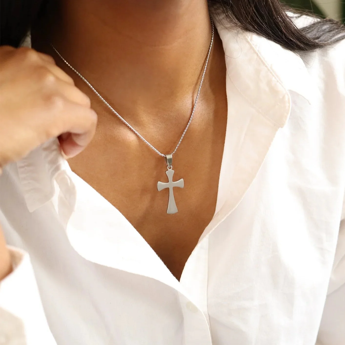 Stainless Steel Cross Pendant / PDJ2581 - Image 4