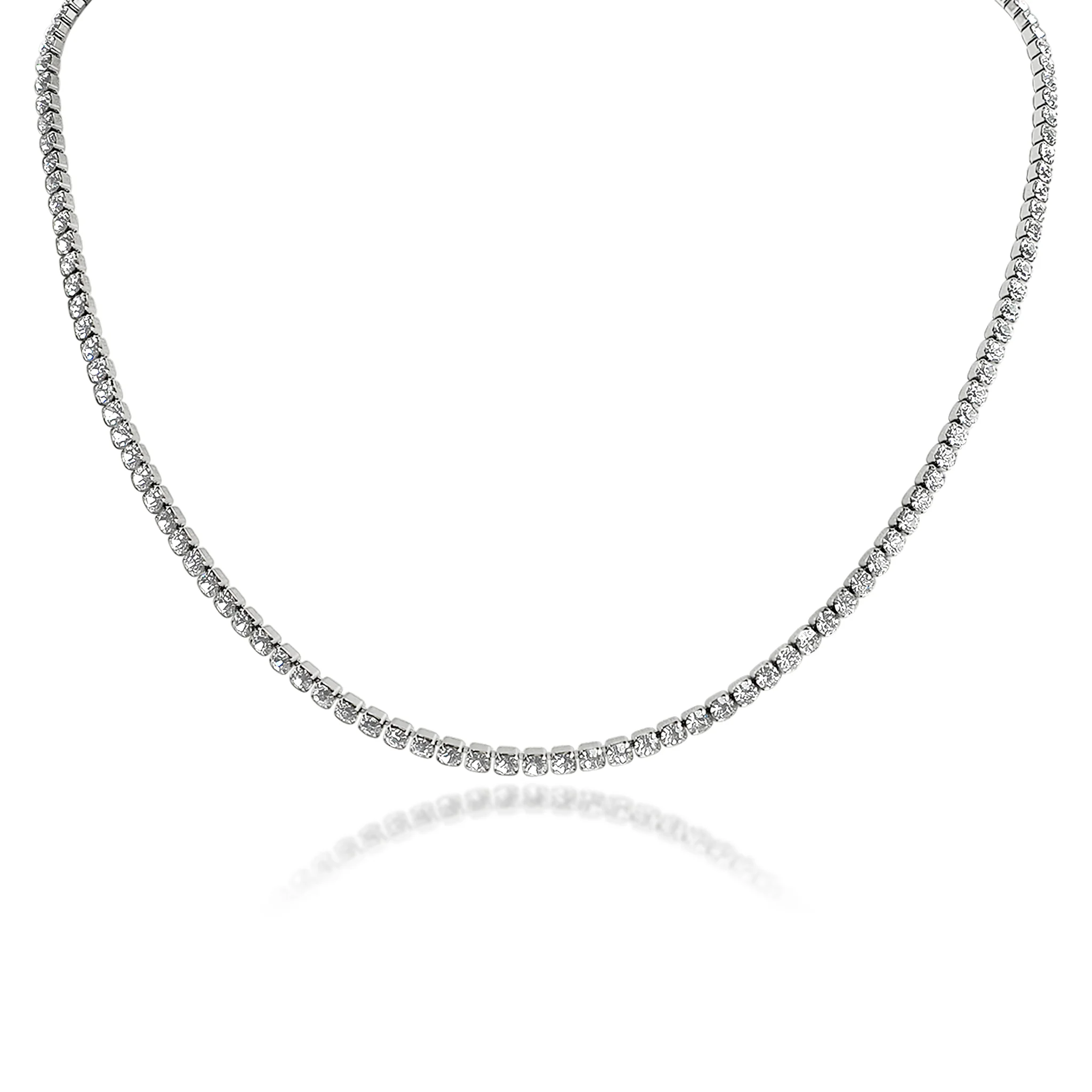 Stainless Steel CZ Tennis Chain Necklace / TNN0001 - Image 6