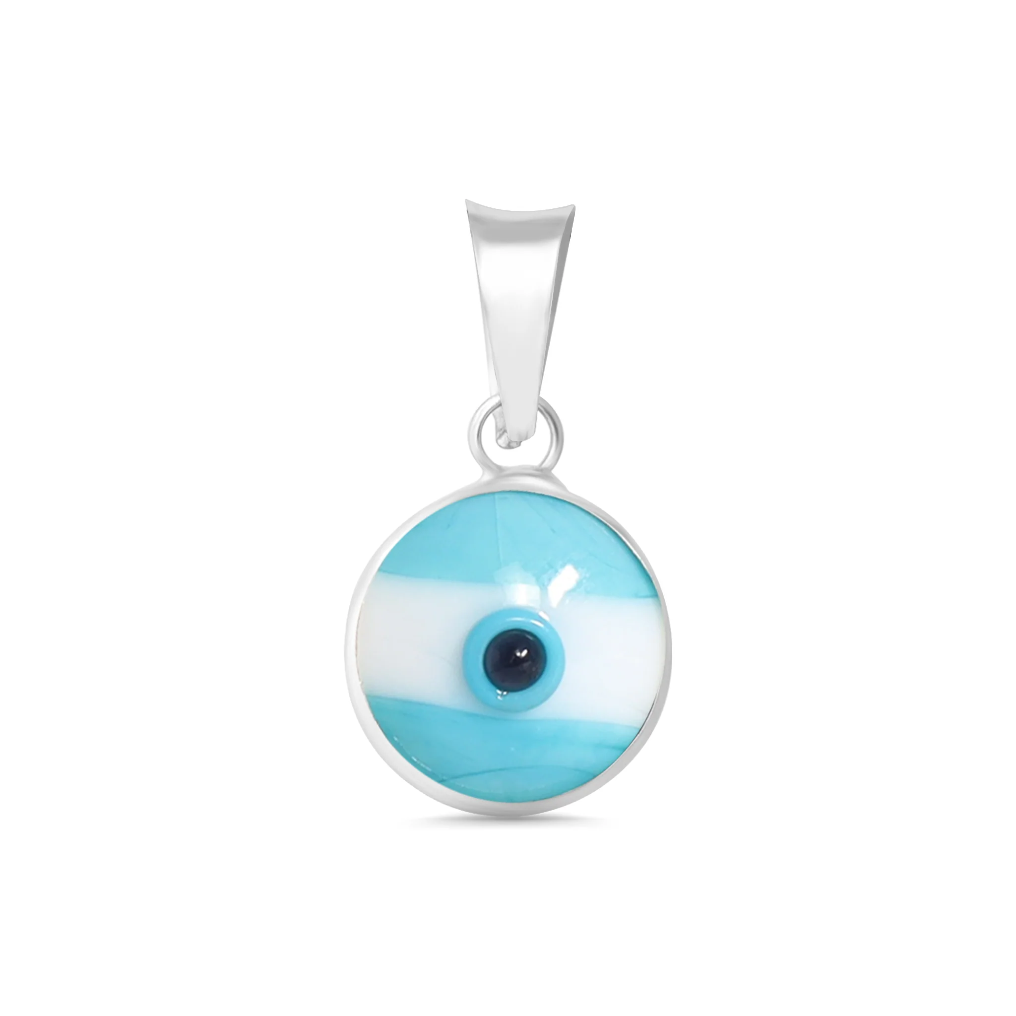 Sterling Silver Colorful Evil Eye Pendant / DIS0021 - Image 5