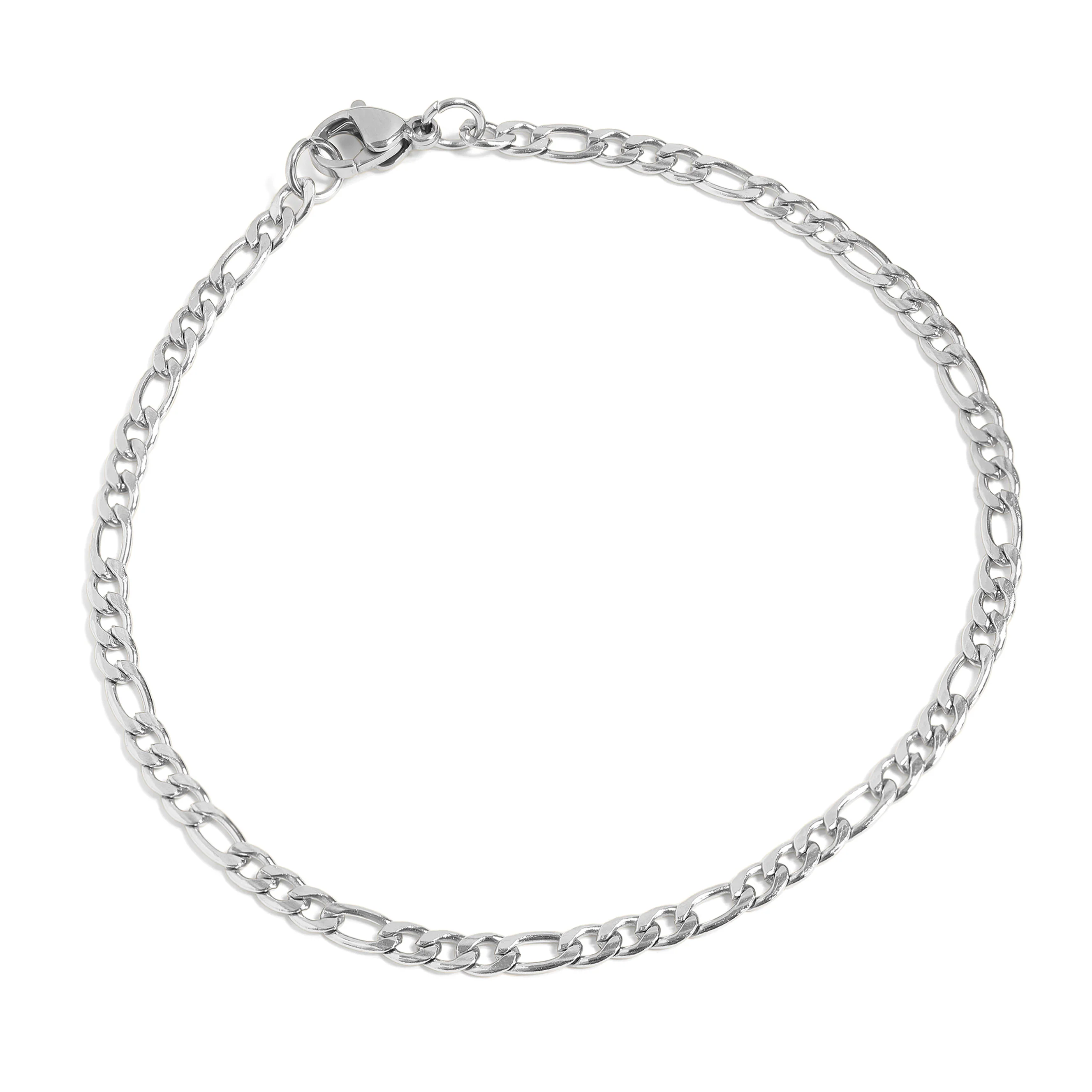 Stainless Steel Figaro Chain Bracelet / BRJ9096 - Image 7