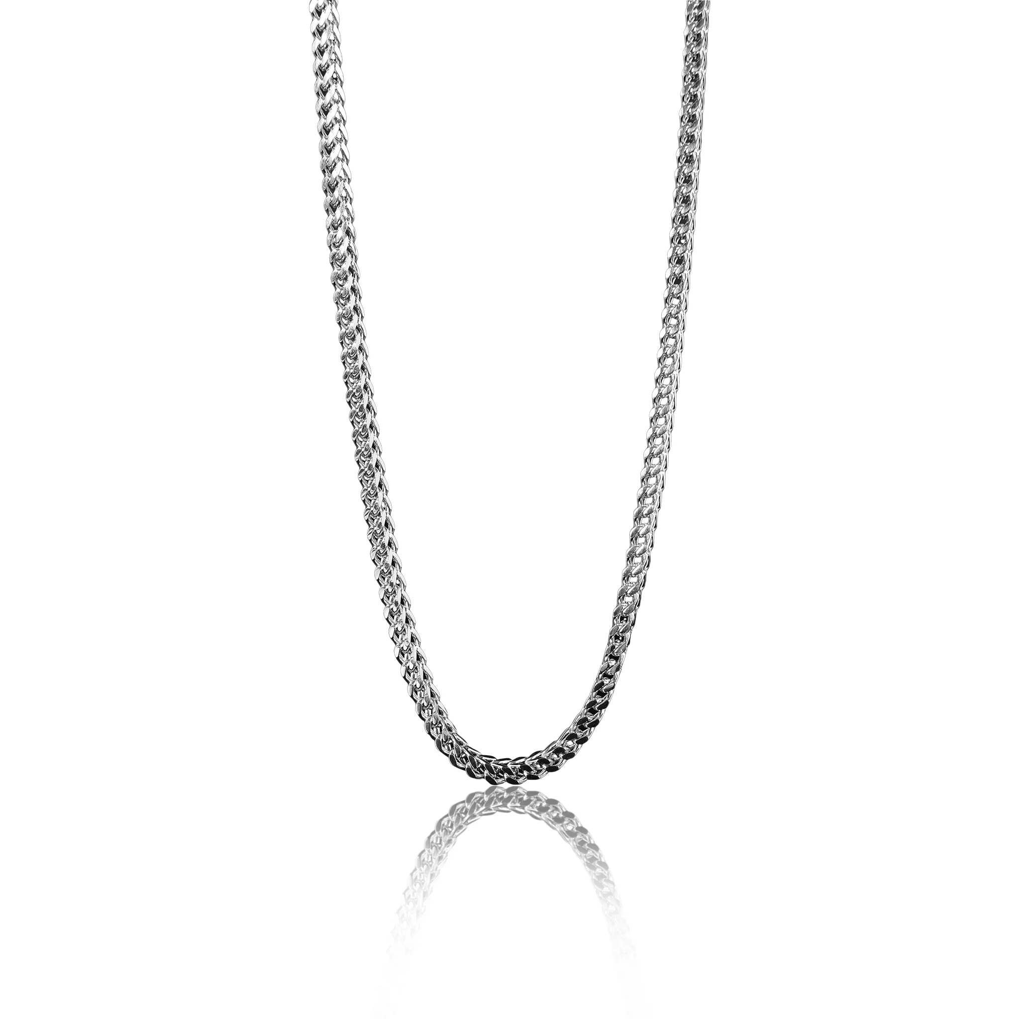 Stainless Steel Franco Wheat Chain Necklace / CHN9800 - Image 3