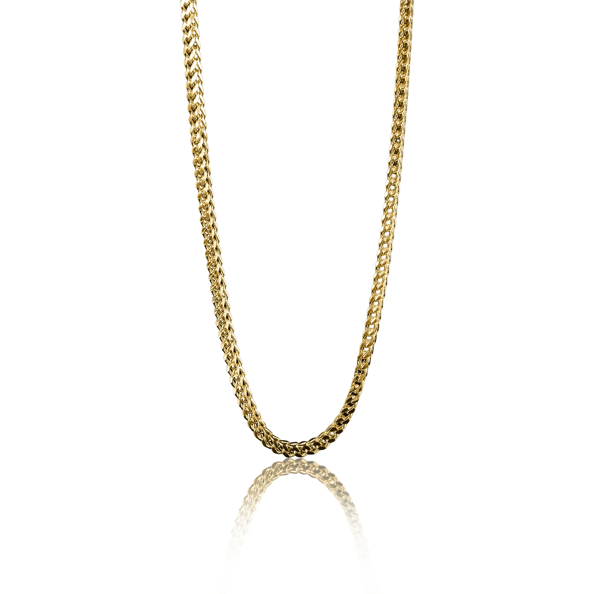 Stainless Steel Franco Wheat Chain Necklace / CHN9800 - Image 4