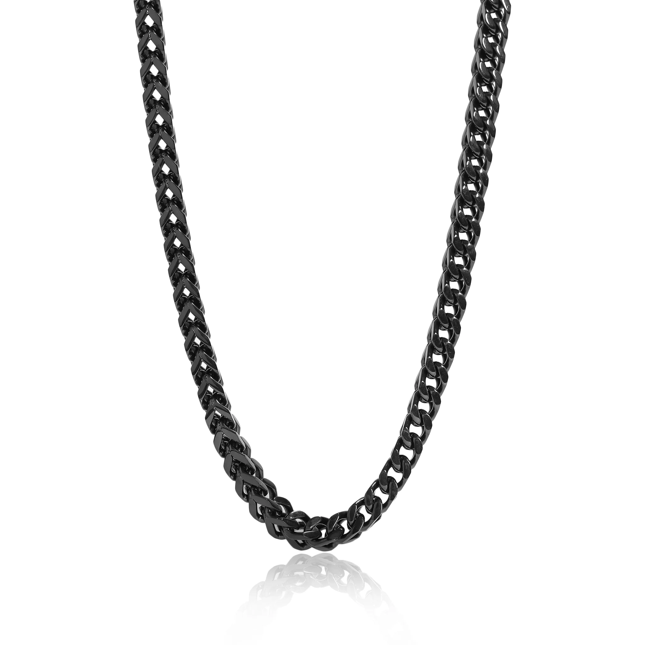 Stainless Steel Franco Wheat Chain Necklace / CHN9800 - Image 5