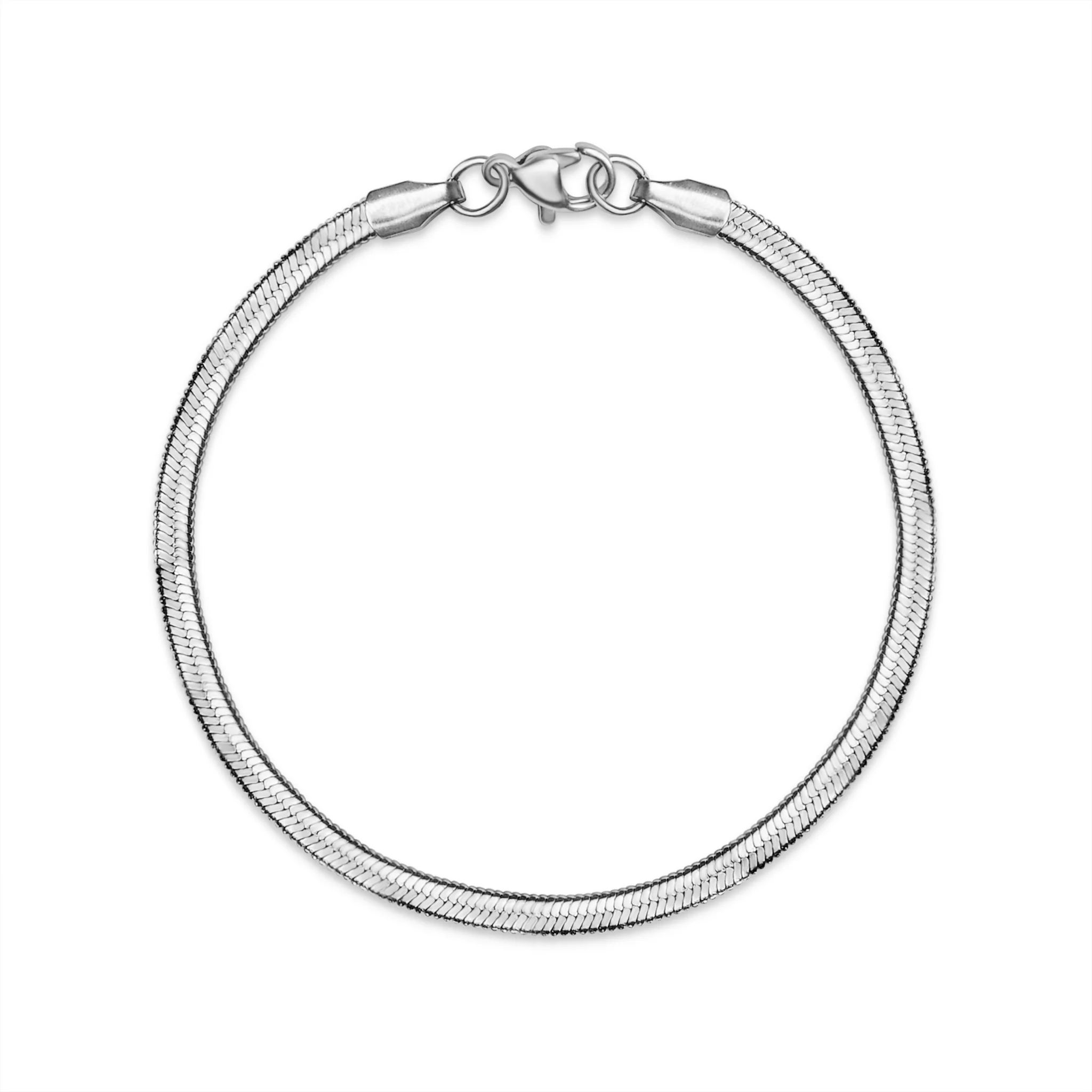 Stainless Steel Herringbone Chain Bracelet / BRJ9081 - Image 7