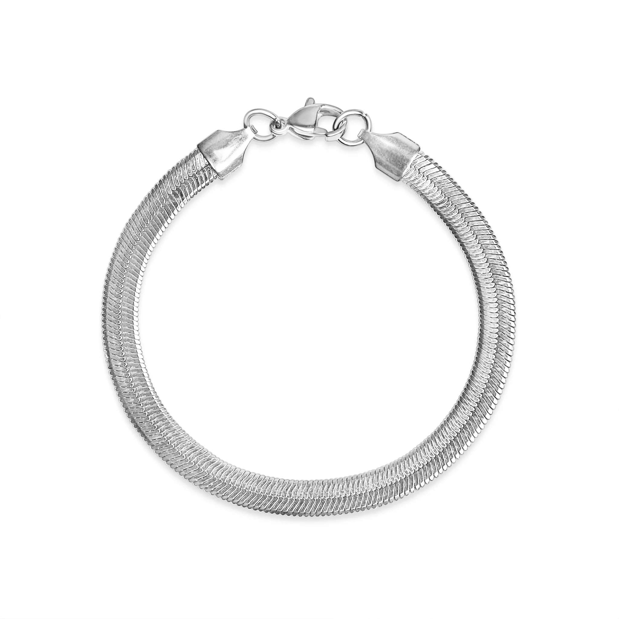 Stainless Steel Herringbone Chain Bracelet / BRJ9081 - Image 8