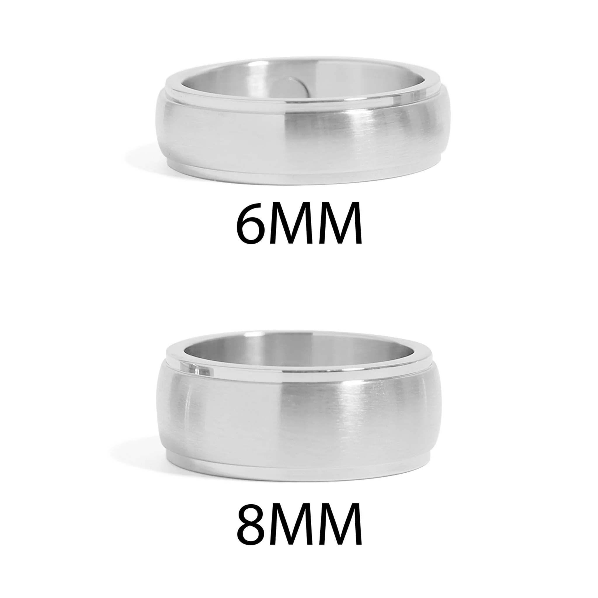Stainless Steel Magnetic Brushed Center Blank Ring / MCF0001 - Image 3