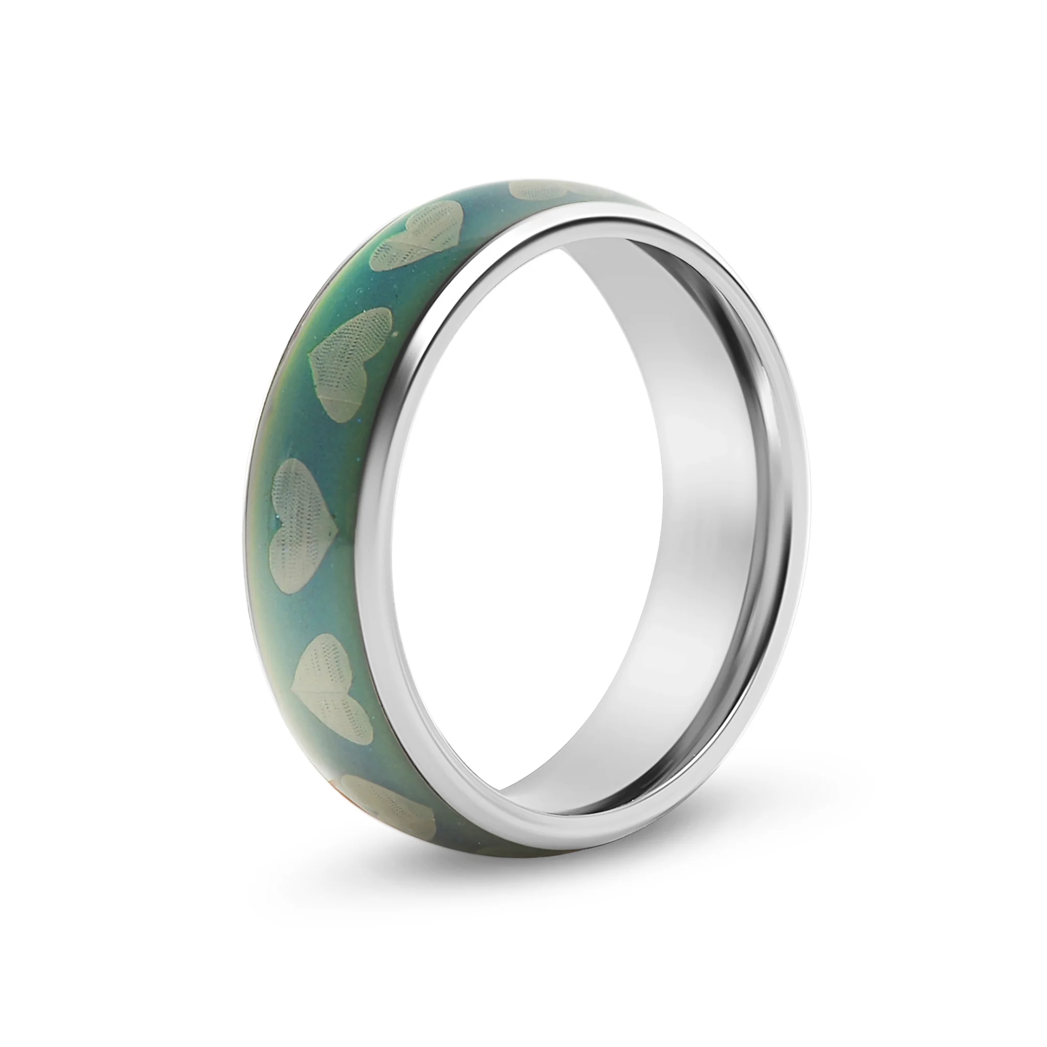 Stainless Steel Mood Band With Hearts Ring / CFR9014 - Image 4