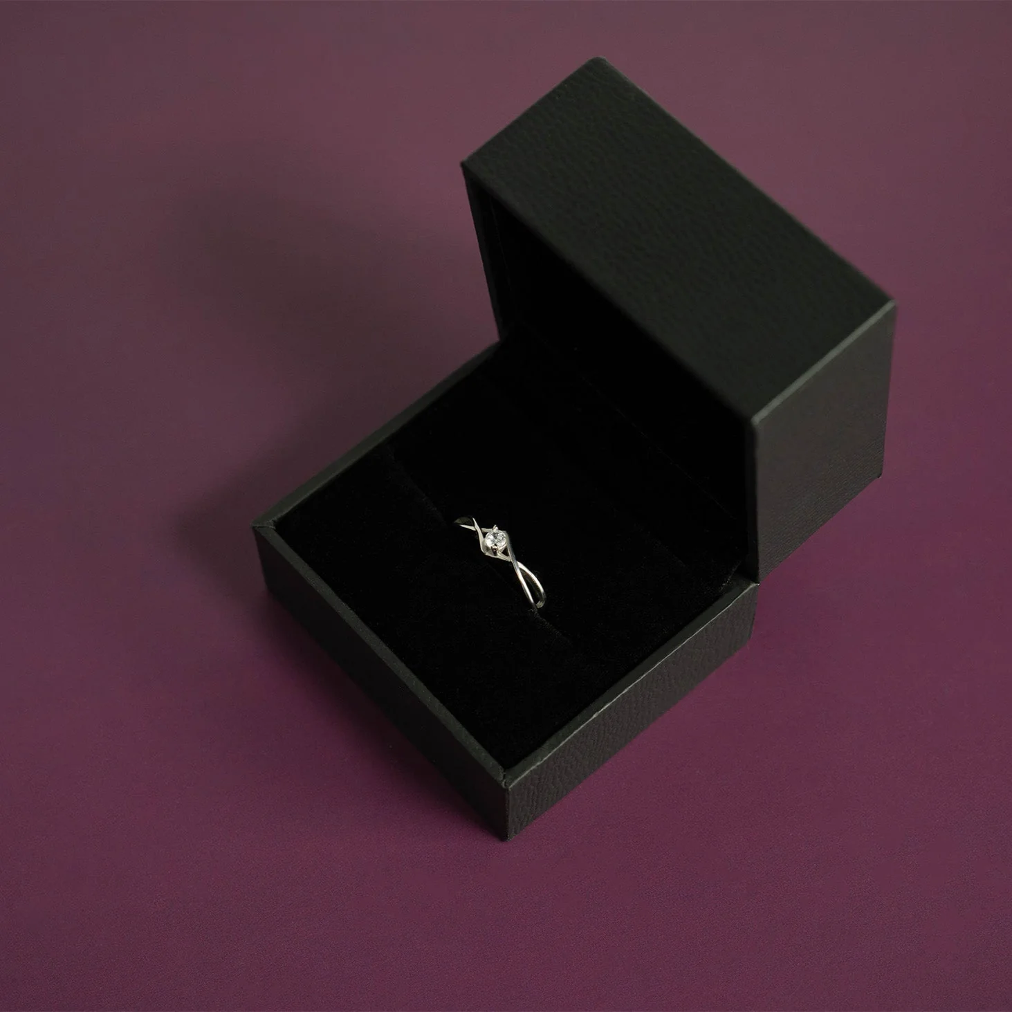 Stainless Steel Twisted Band CZ Accent Ring / ZRJ4137 - Image 5