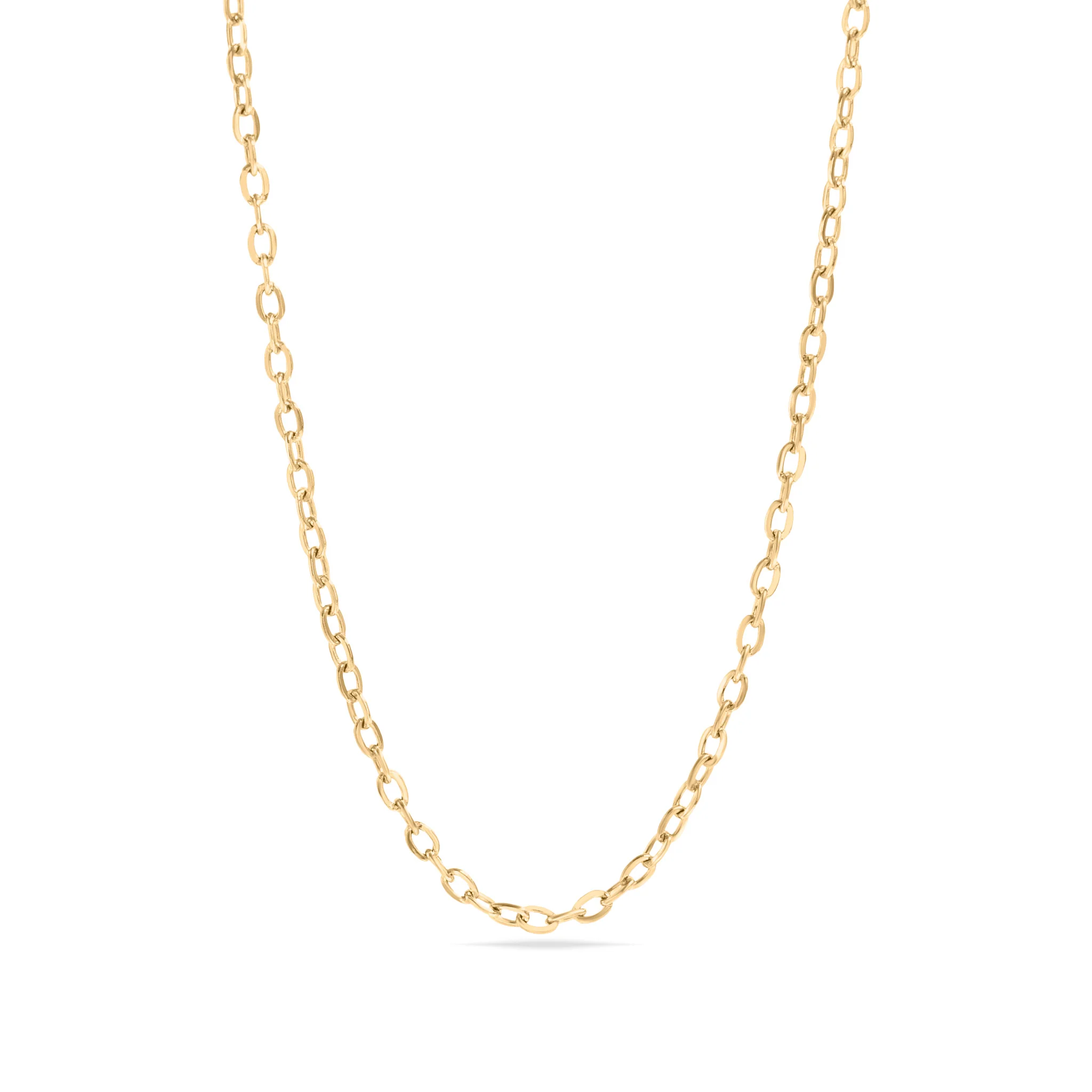 18K Gold PVD Stainless Steel PVD Coated Loop/Cable Chain Necklace / CHN3011 - Image 3