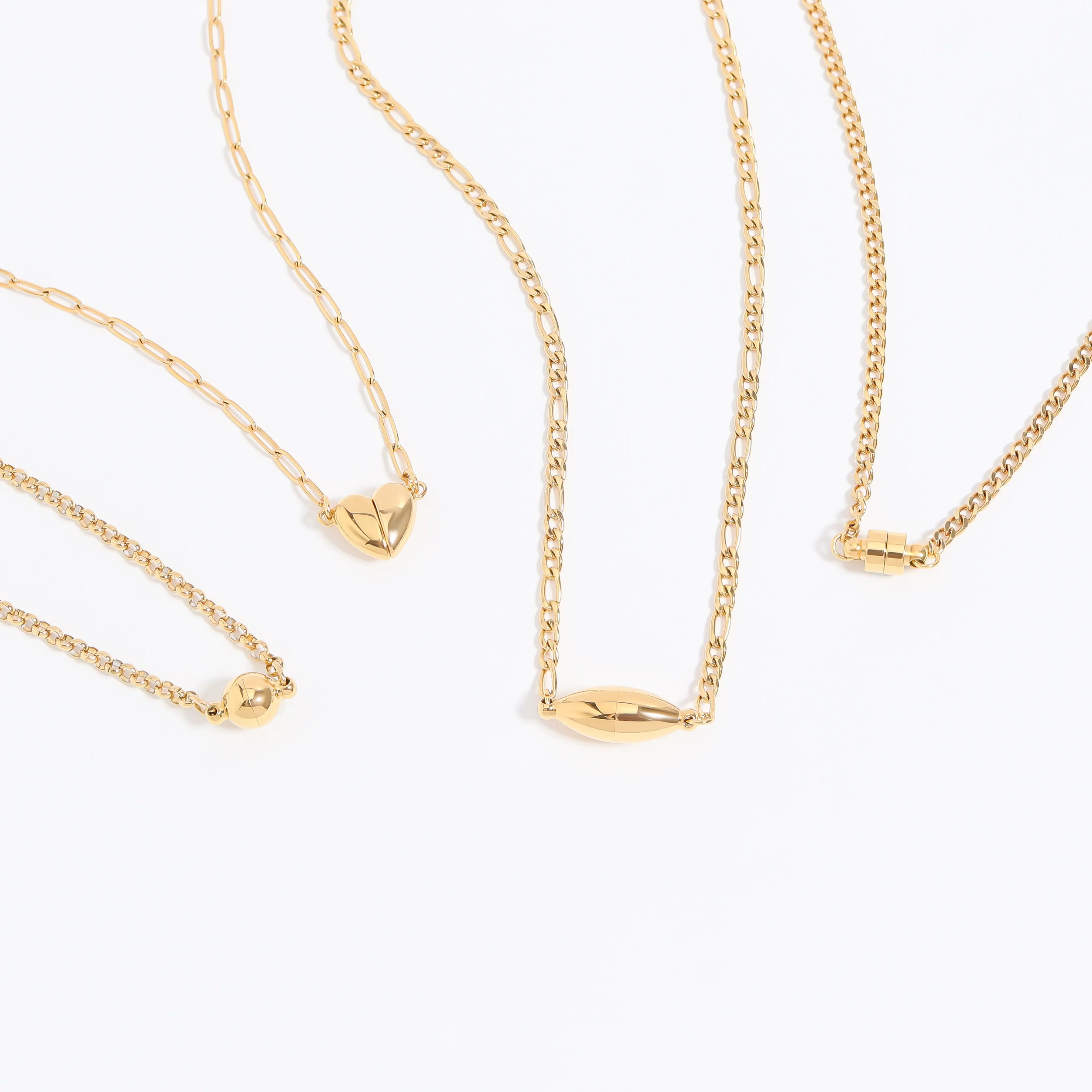 18K Gold PVD Stainless Steel Round Magnetic Clasp / SBB0329 - Image 4