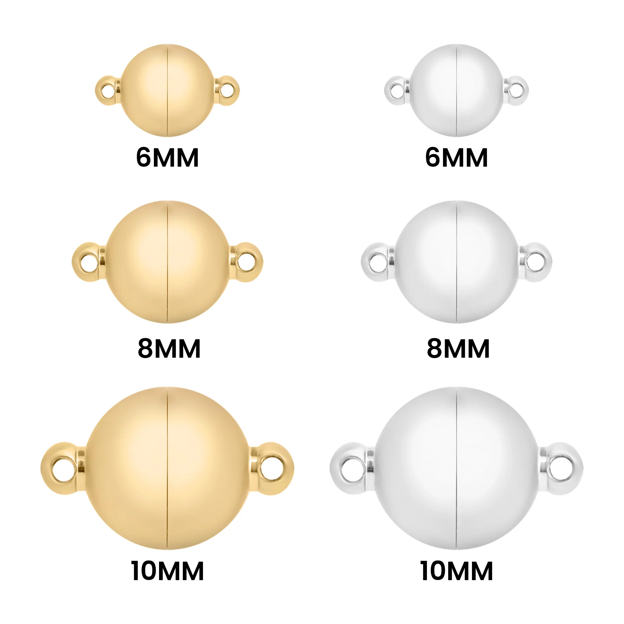 18K Gold PVD Stainless Steel Round Magnetic Clasp / SBB0329 - Image 6