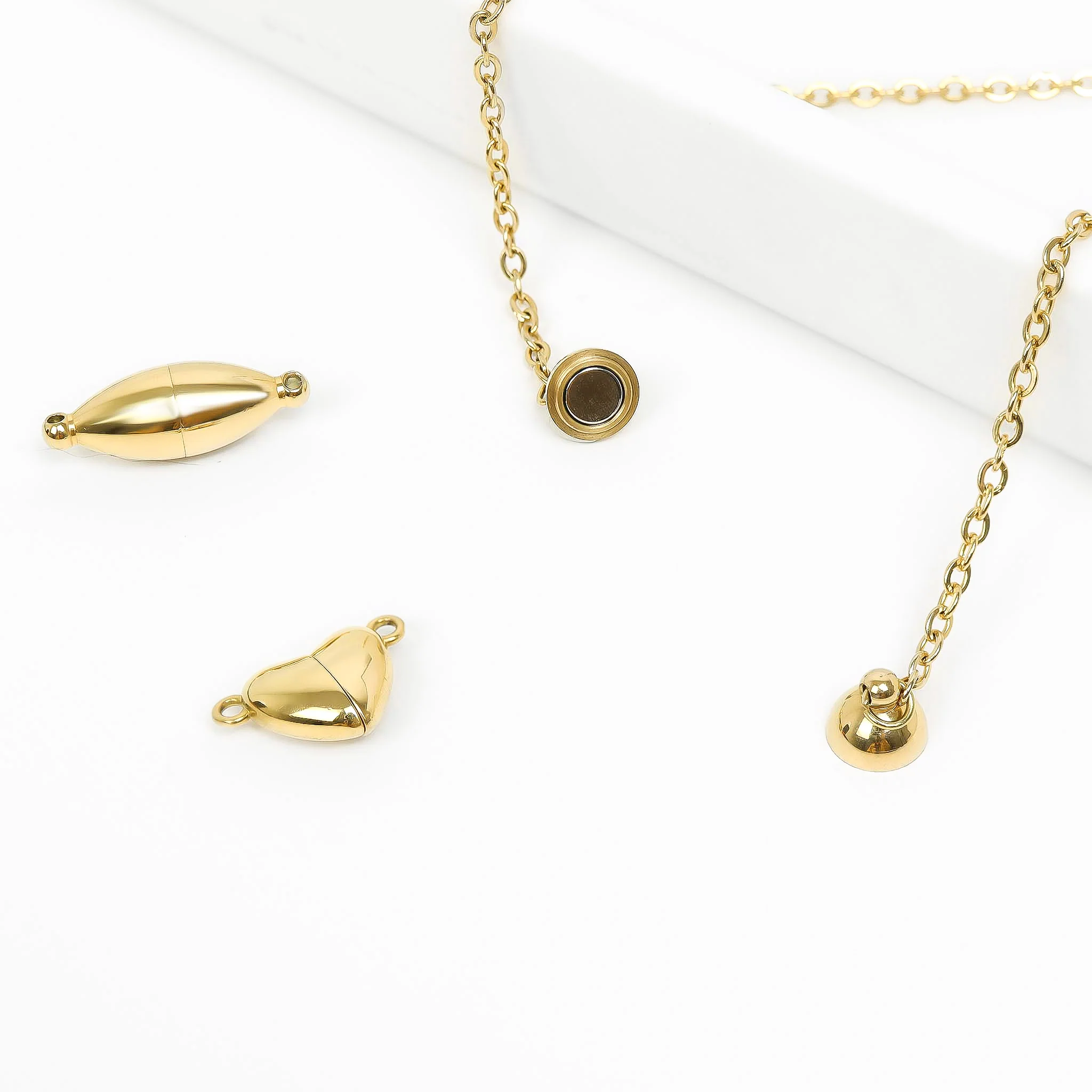 18K Gold PVD Stainless Steel Round Magnetic Clasp / SBB0329 - Image 8