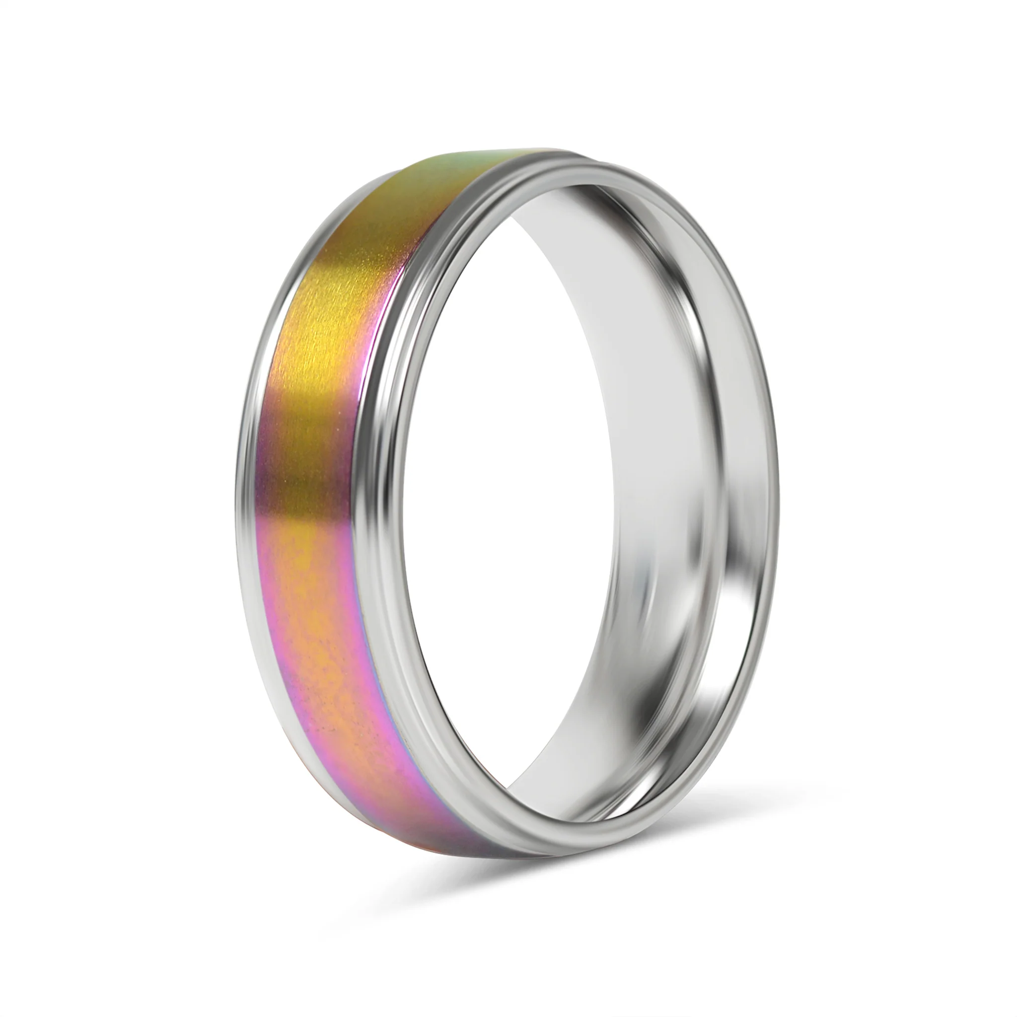 Stainless Steel Rainbow Center Polished Edge Ring / CFR7015 - Image 6