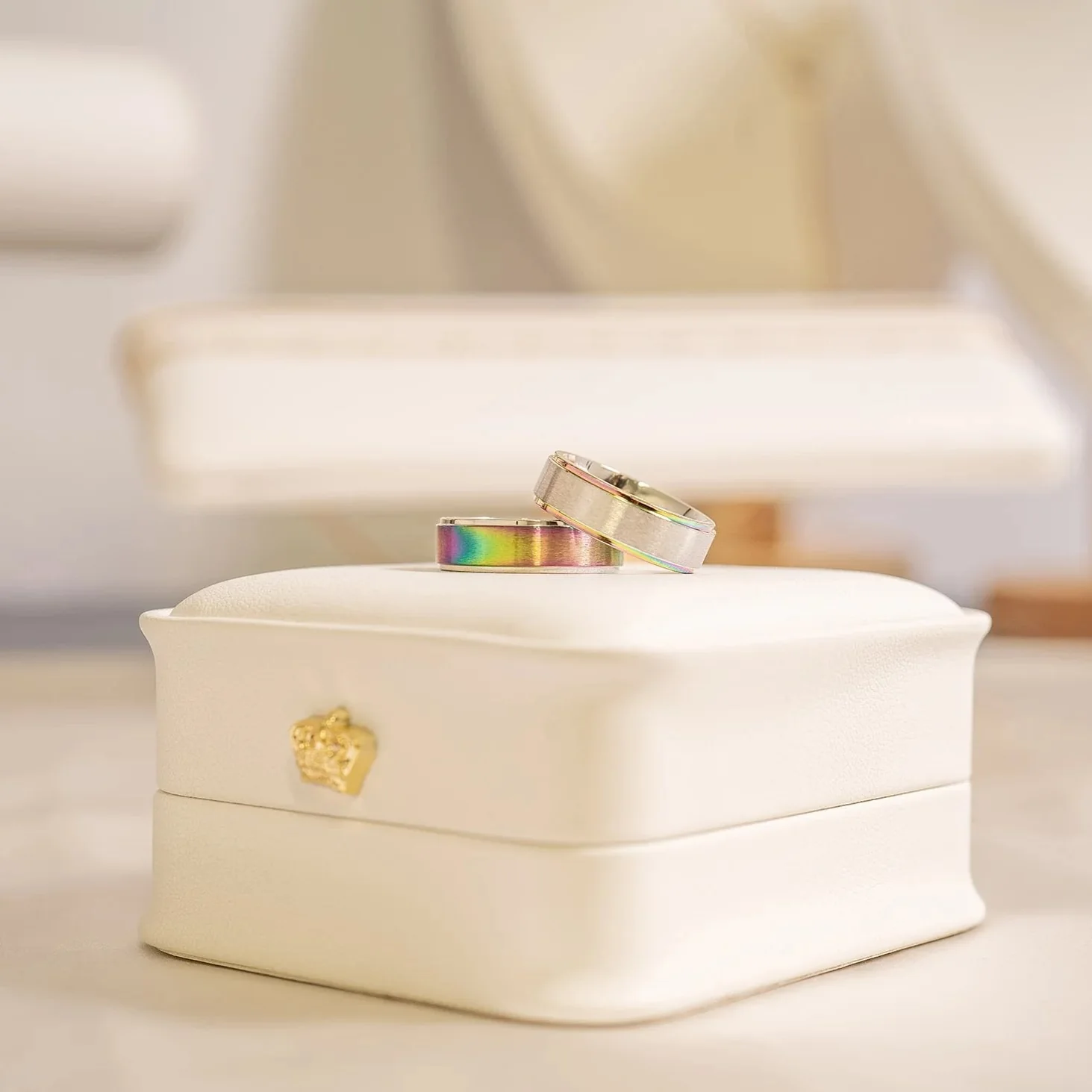 Stainless Steel Rainbow Center Polished Edge Ring / CFR7015 - Image 9