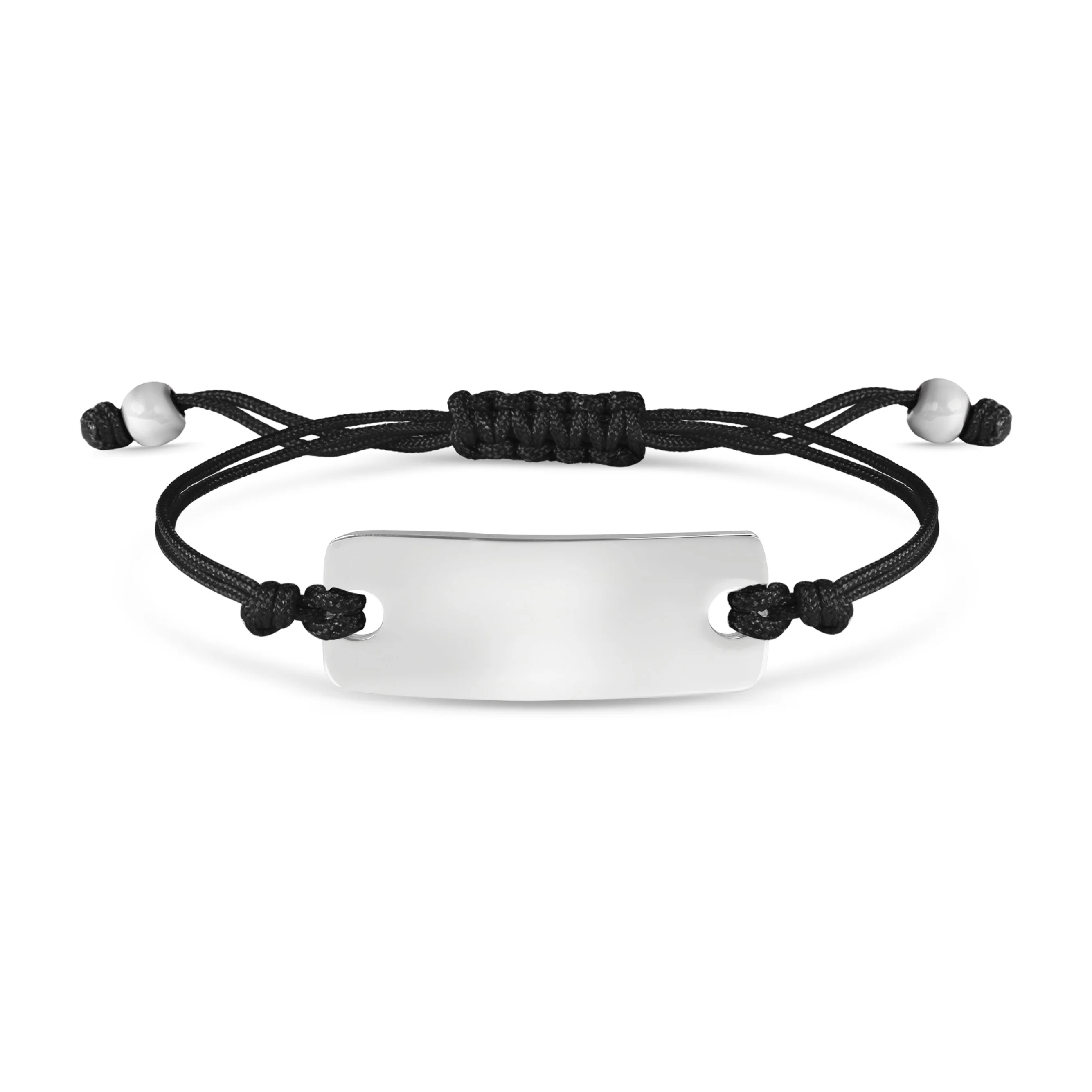 Engravable Rectangle ID Friendship Curved Bar Bracelet / RB0001 - Image 3