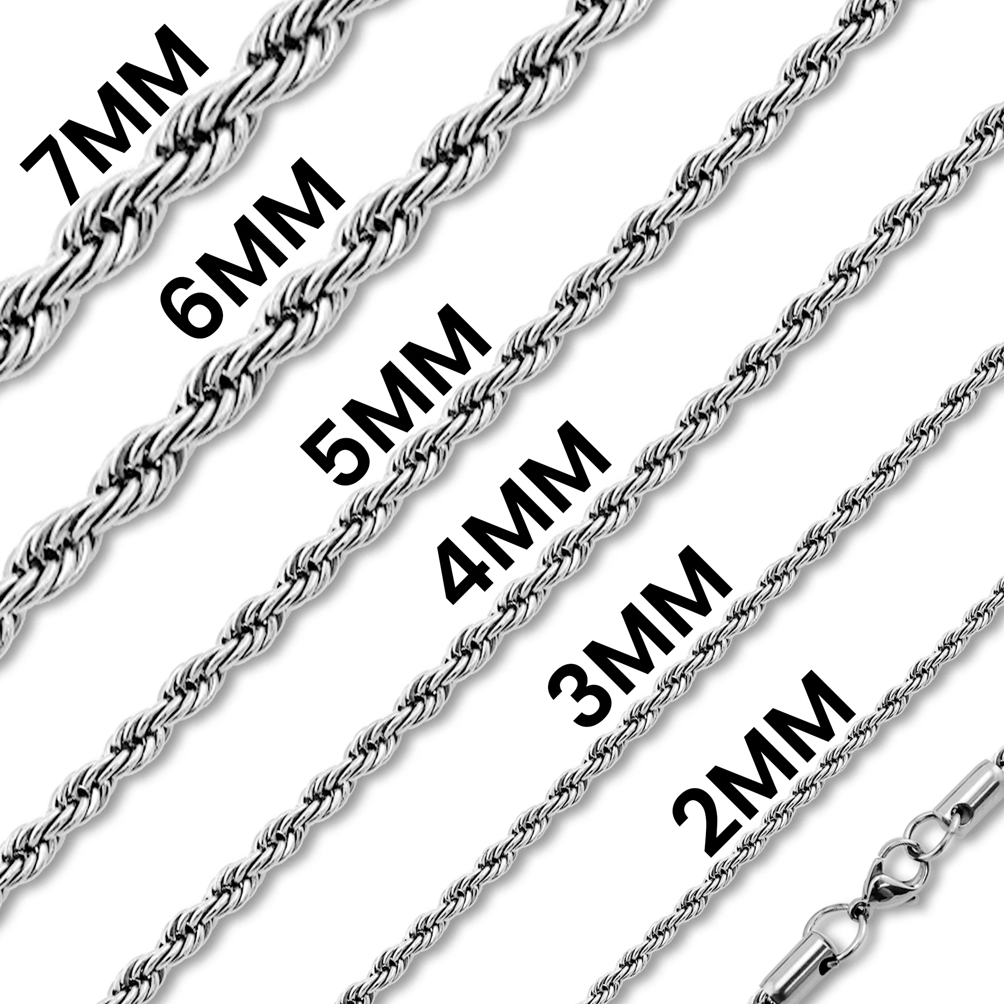 Stainless Steel Rope Chain Necklace / CHN9700 - Image 4