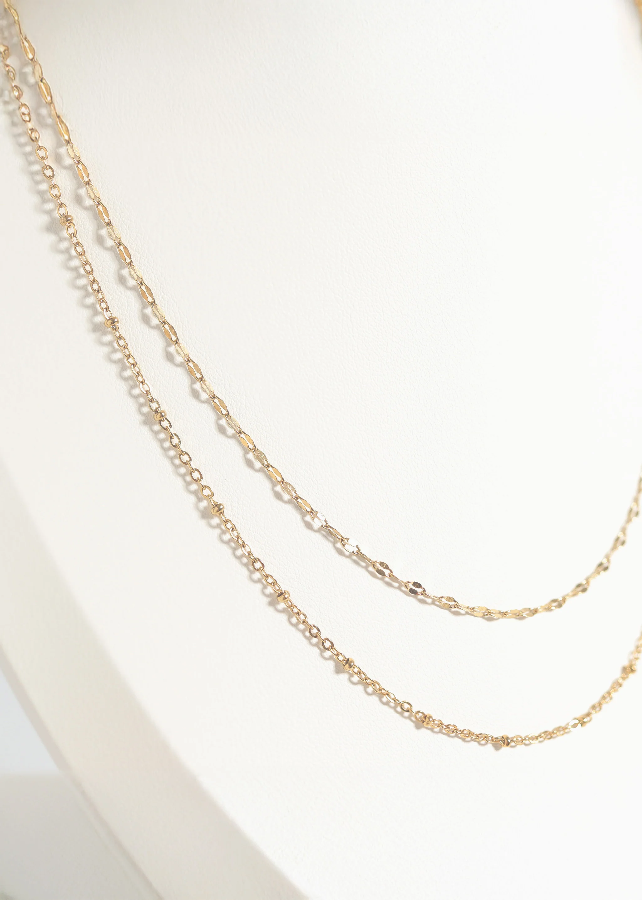 18K Gold PVD Stainless Steel Singapore Chain Necklace / CHN9961 - Image 5