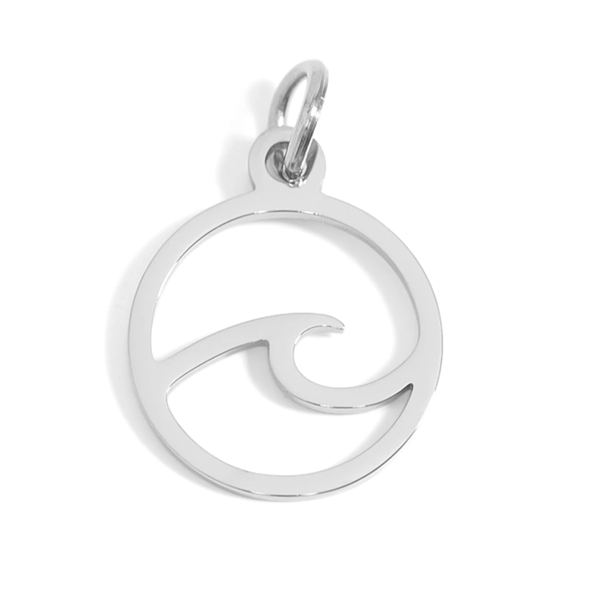 18K Gold PVD Stainless Steel Wave Charm / PDJ5043 - Image 11