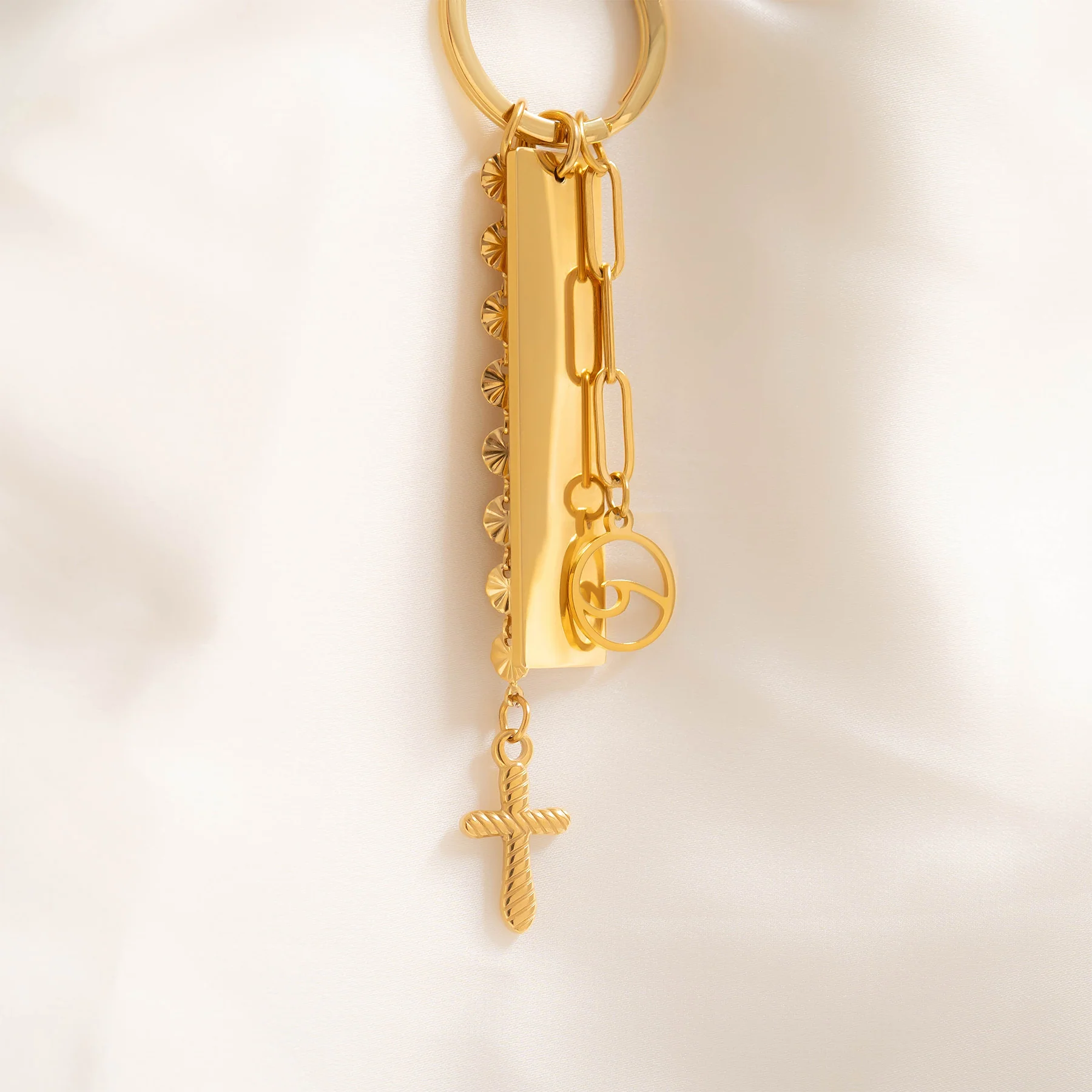 18K Gold PVD Stainless Steel Wave Charm / PDJ5043 - Image 18