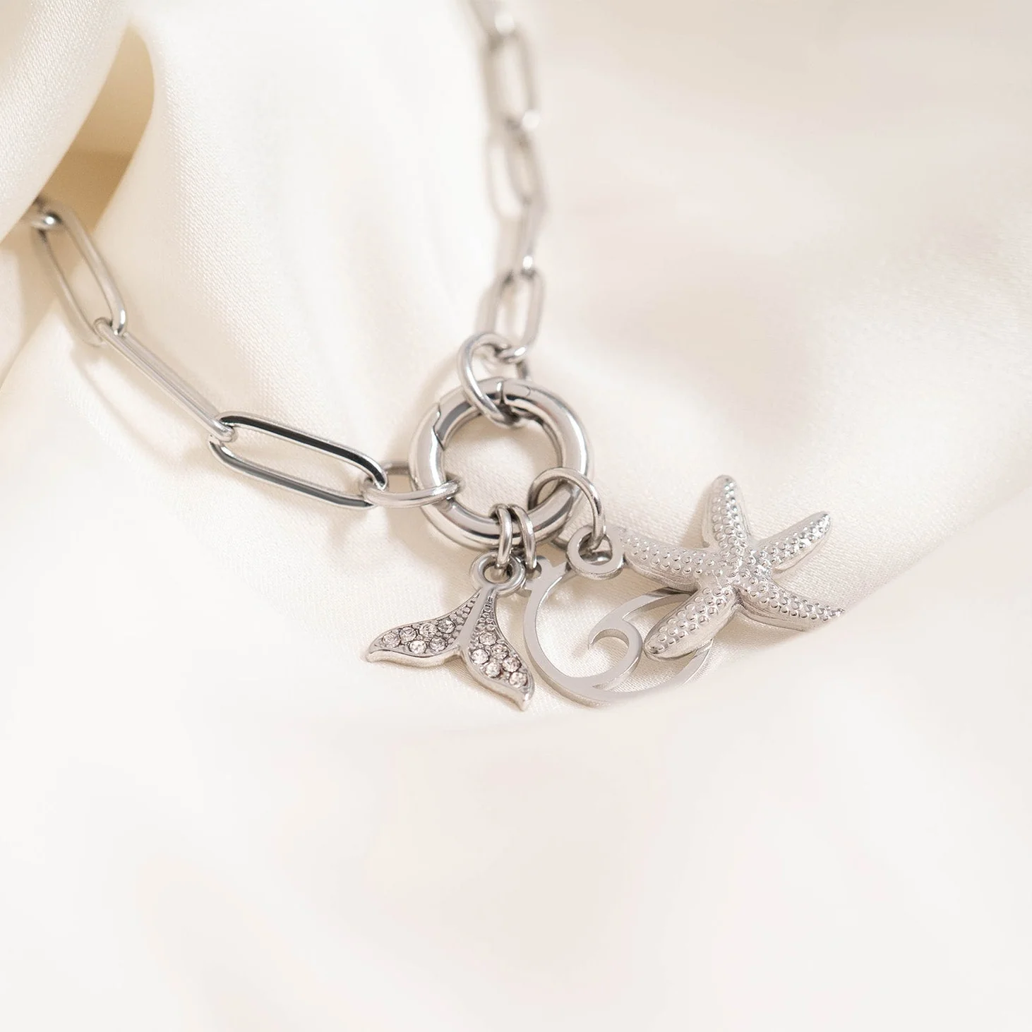 18K Gold PVD Stainless Steel Wave Charm / PDJ5043 - Image 7