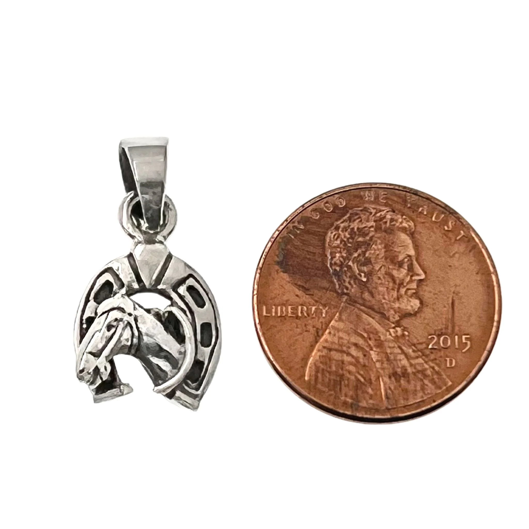 Sterling Silver Horse And Horseshoe Pendant / SSP0154 - Image 3